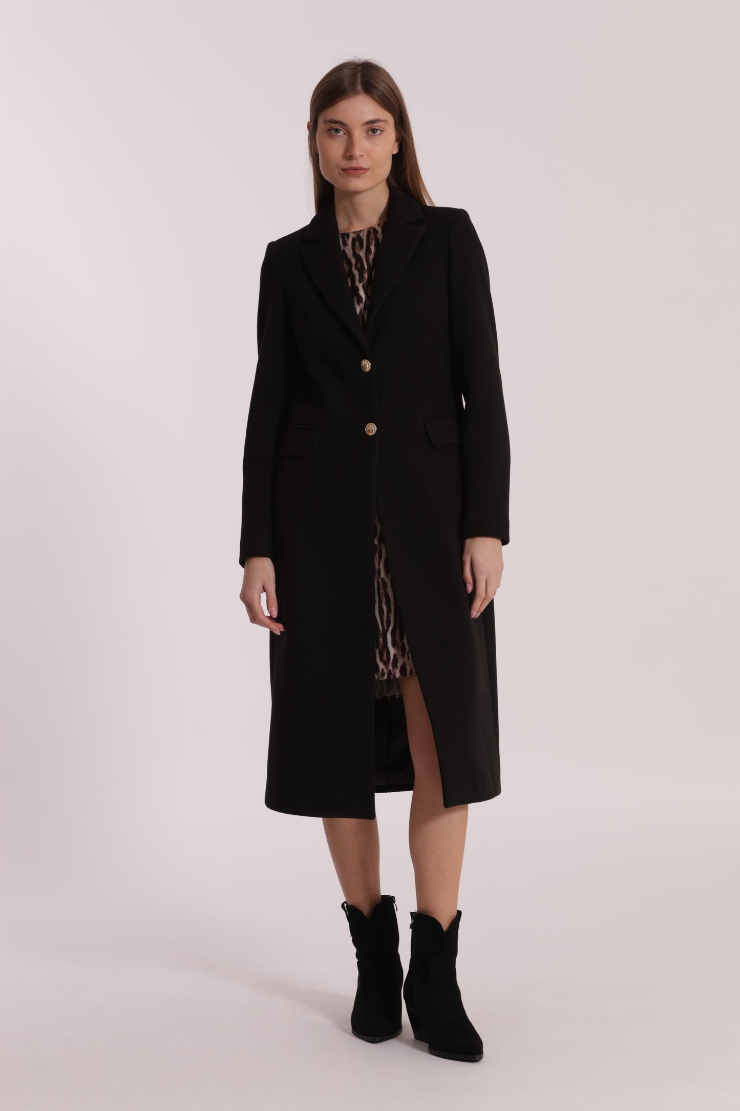 CAPPOTTO LUNGO TESSUTO DIAGONALE