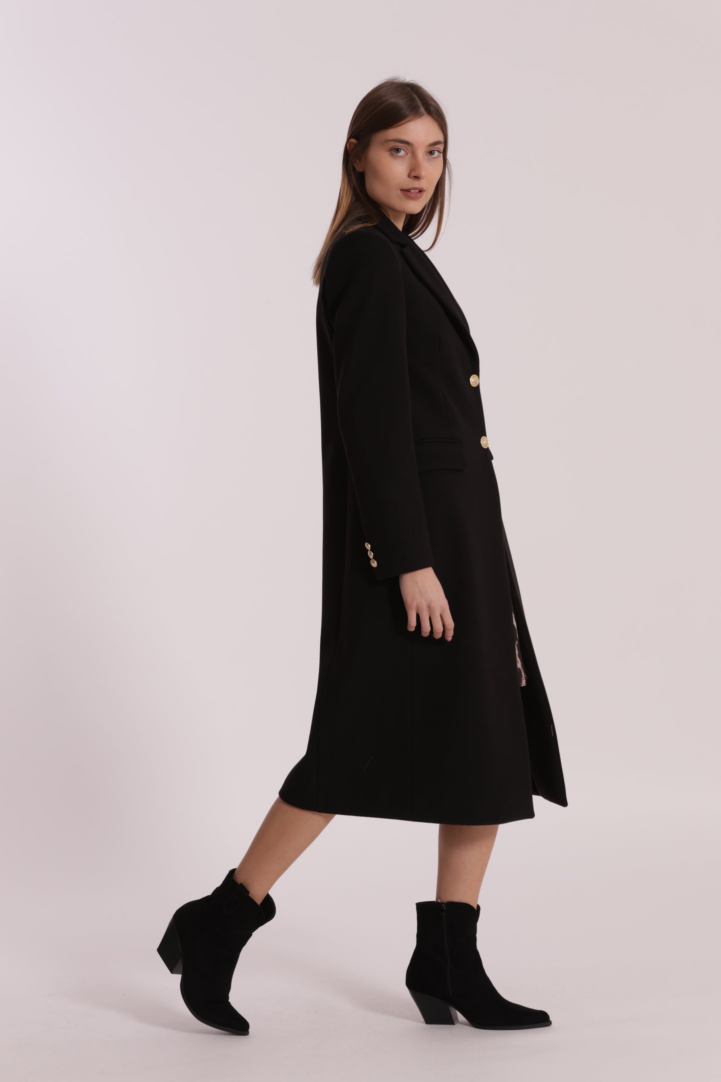 CAPPOTTO LUNGO TESSUTO DIAGONALE