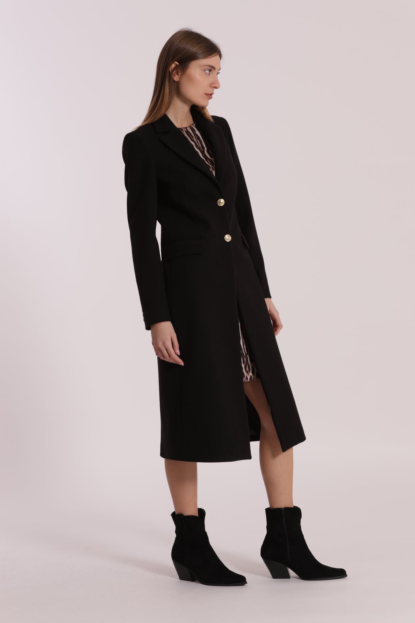 CAPPOTTO LUNGO TESSUTO DIAGONALE