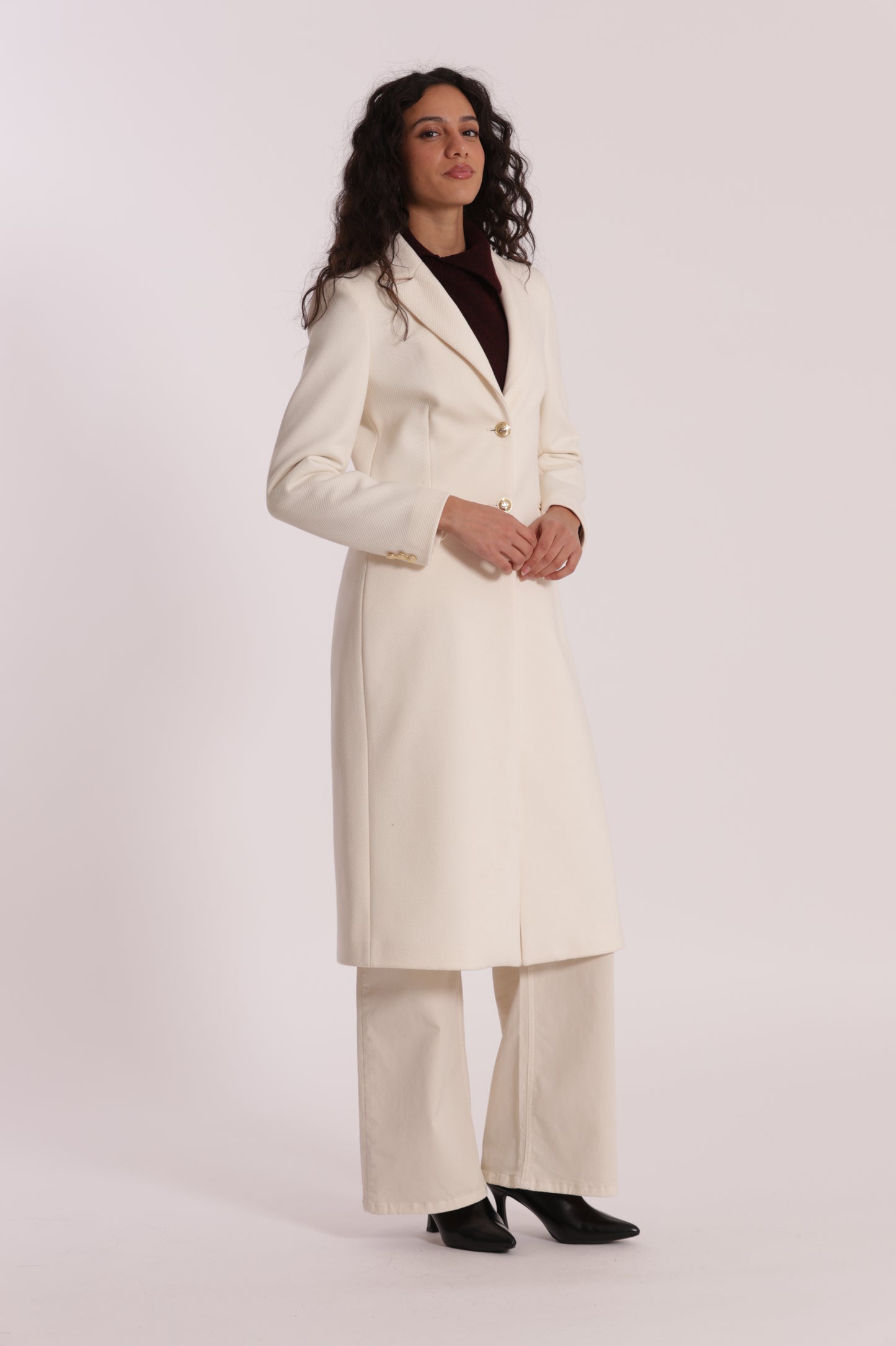 CAPPOTTO LUNGO TESSUTO DIAGONALE