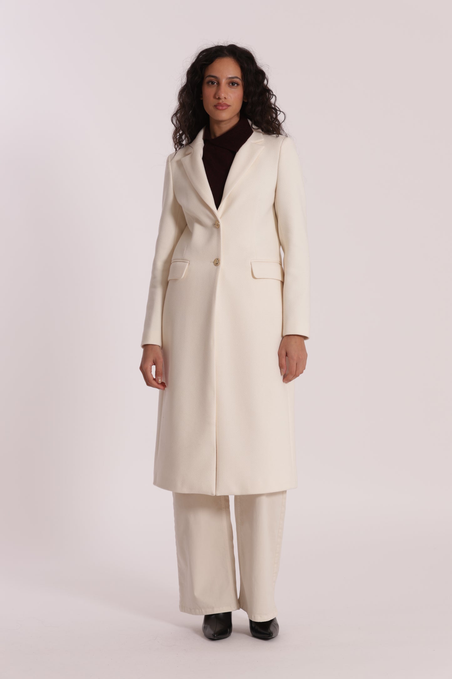 CAPPOTTO LUNGO TESSUTO DIAGONALE
