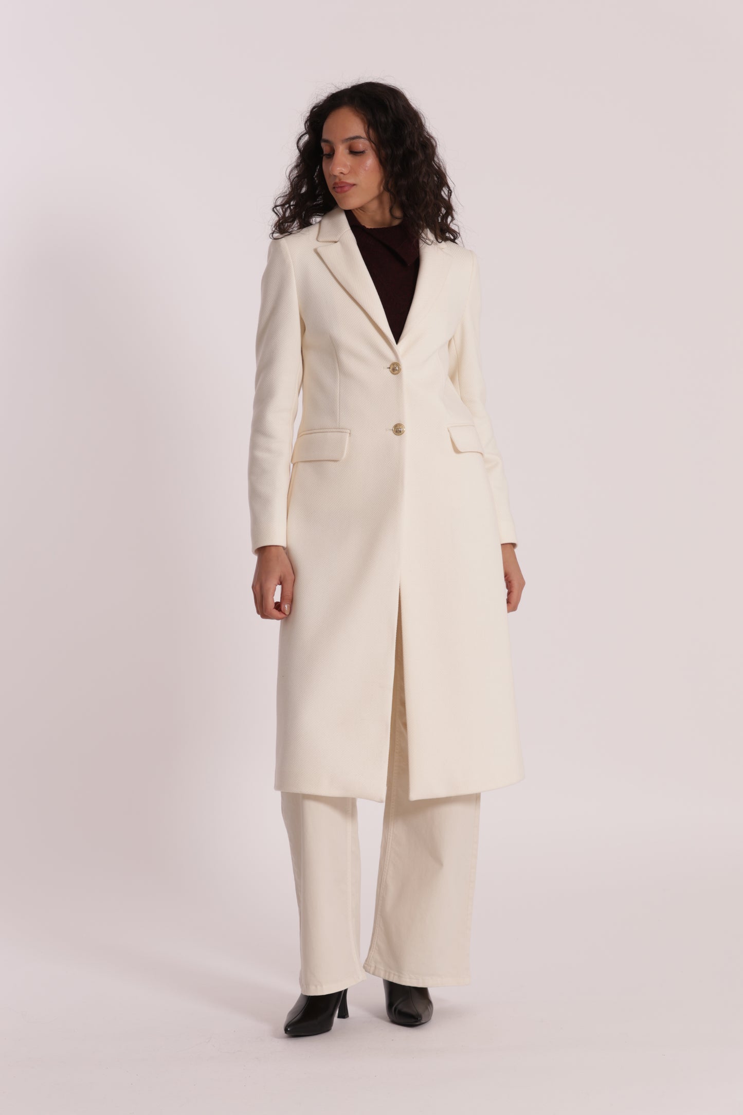 CAPPOTTO LUNGO TESSUTO DIAGONALE