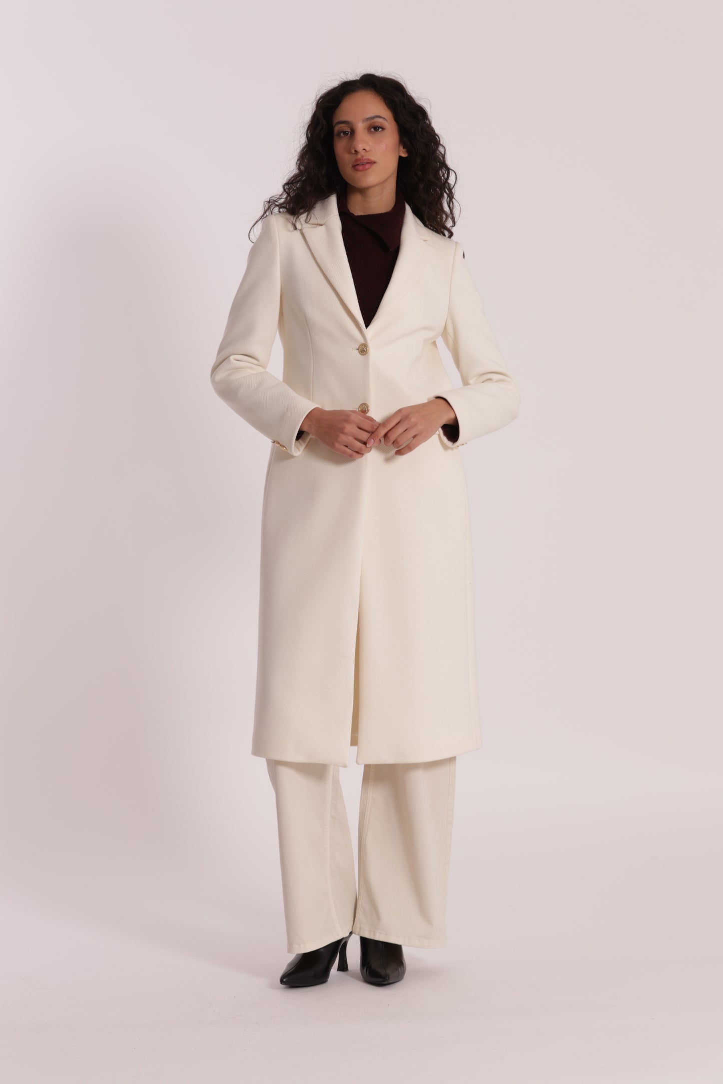 CAPPOTTO LUNGO TESSUTO DIAGONALE