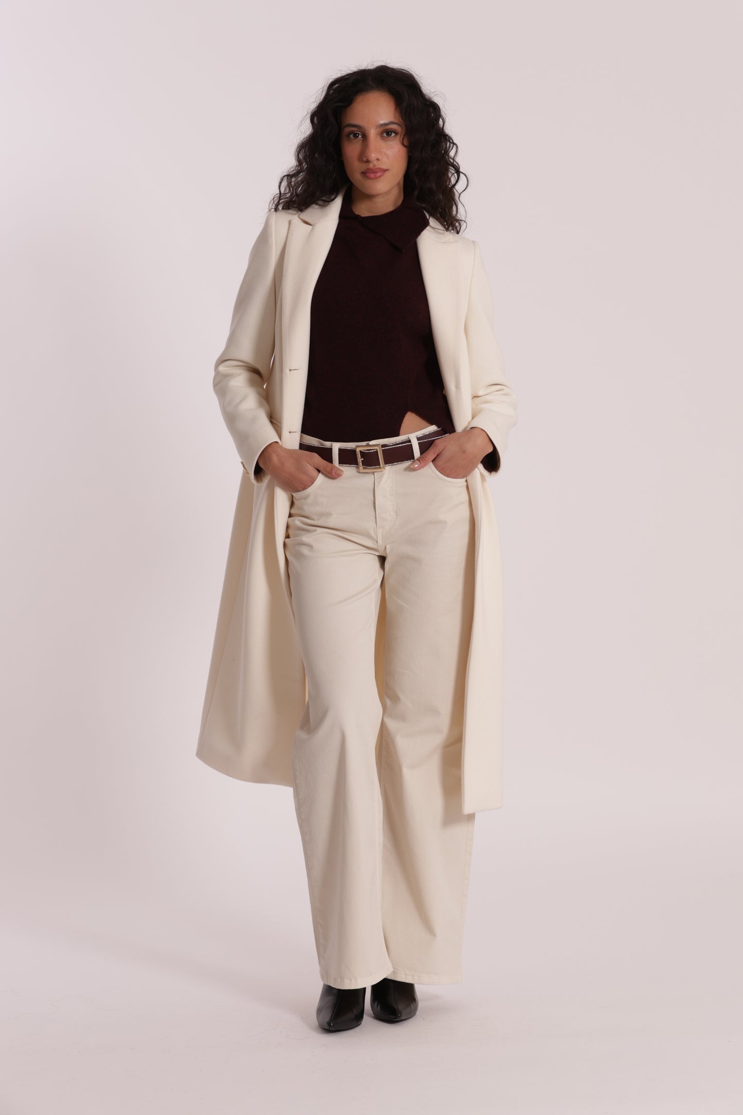 CAPPOTTO LUNGO TESSUTO DIAGONALE