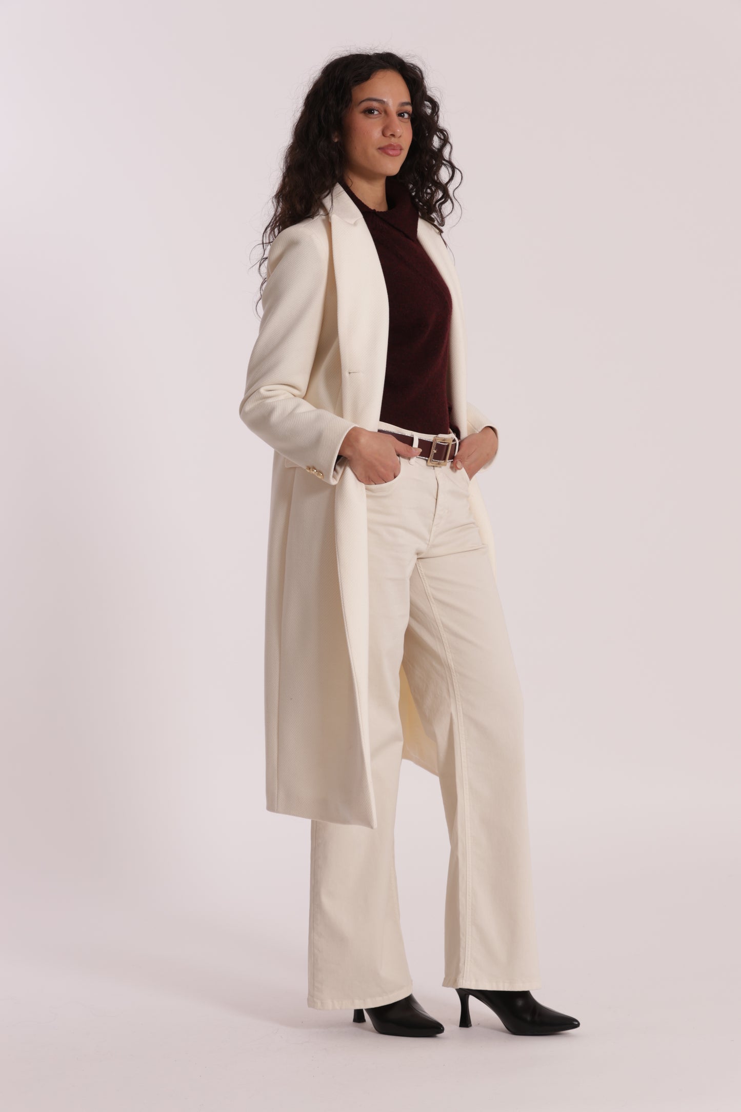 CAPPOTTO LUNGO TESSUTO DIAGONALE
