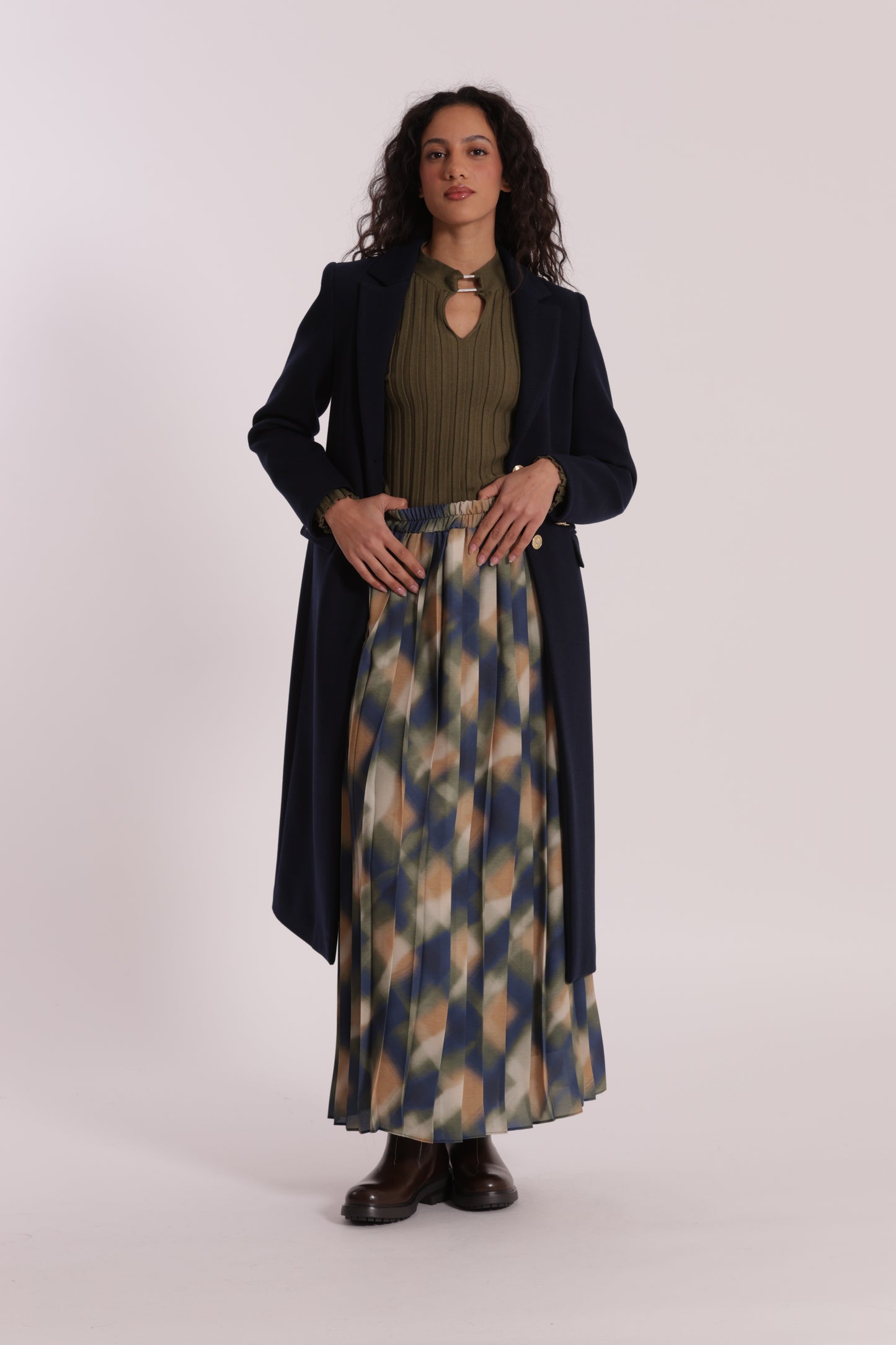 CAPPOTTO LUNGO TESSUTO DIAGONALE