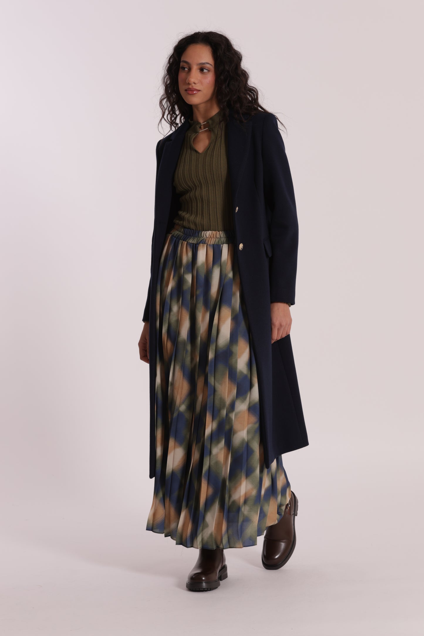 CAPPOTTO LUNGO TESSUTO DIAGONALE