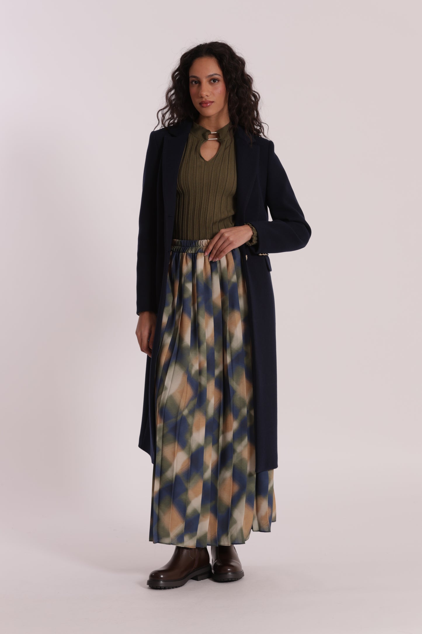 CAPPOTTO LUNGO TESSUTO DIAGONALE