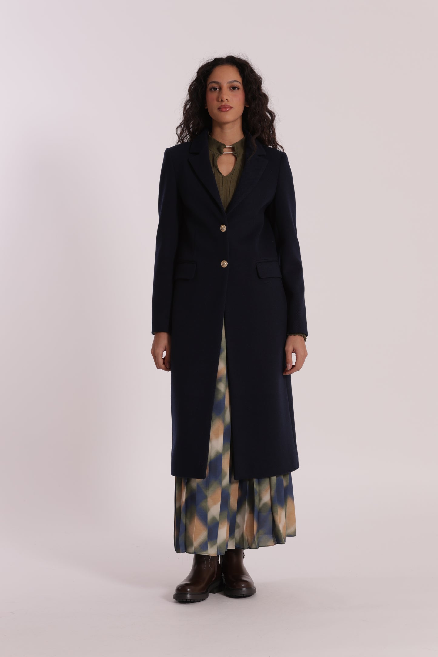 CAPPOTTO LUNGO TESSUTO DIAGONALE