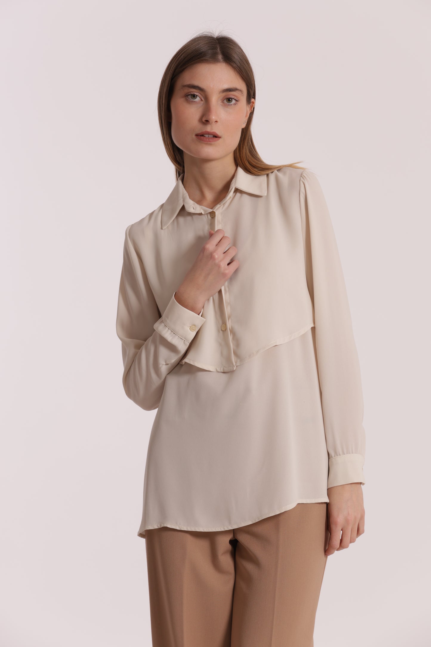 CAMICIA CROPPED CON BLUSA