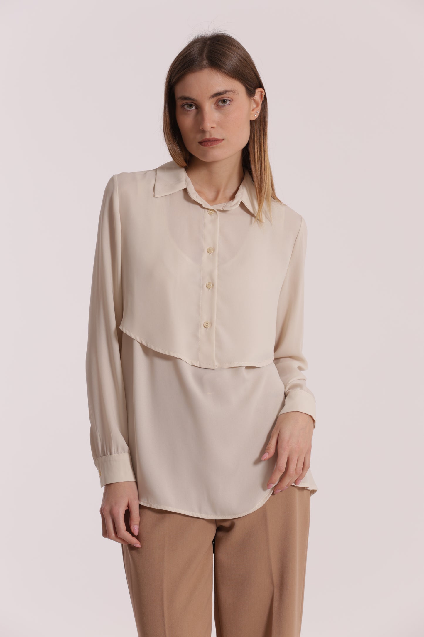 CAMICIA CROPPED CON BLUSA