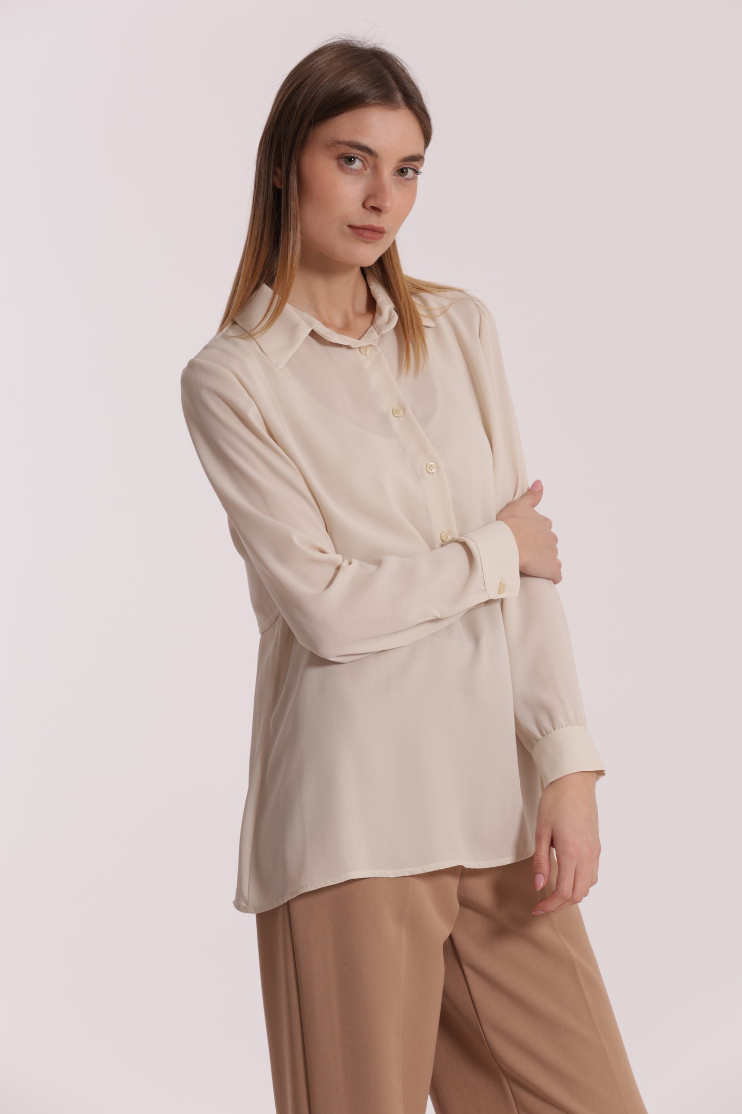 CAMICIA CROPPED CON BLUSA