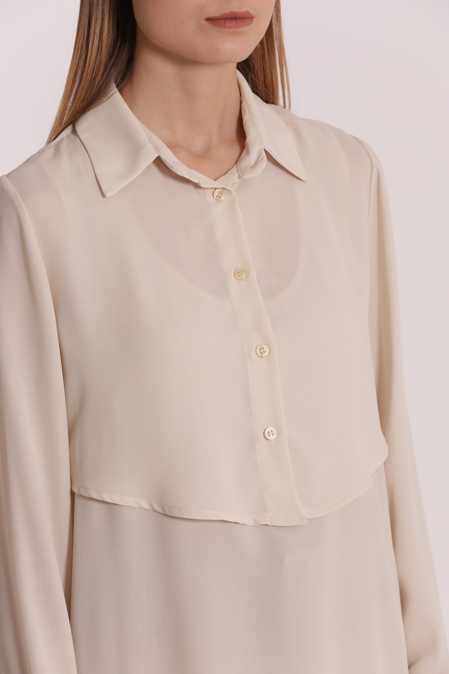CAMICIA CROPPED CON BLUSA