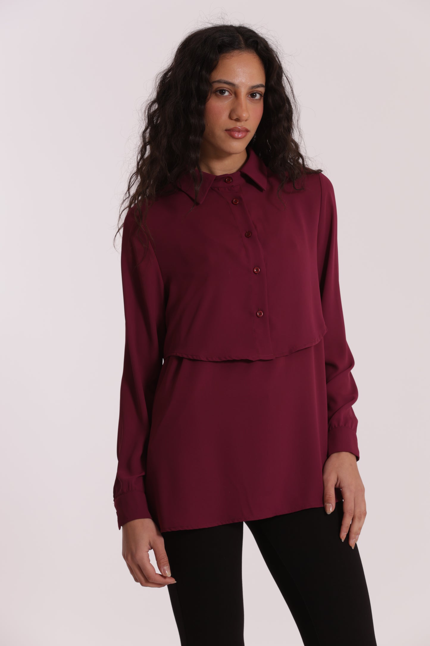 CAMICIA CROPPED CON BLUSA