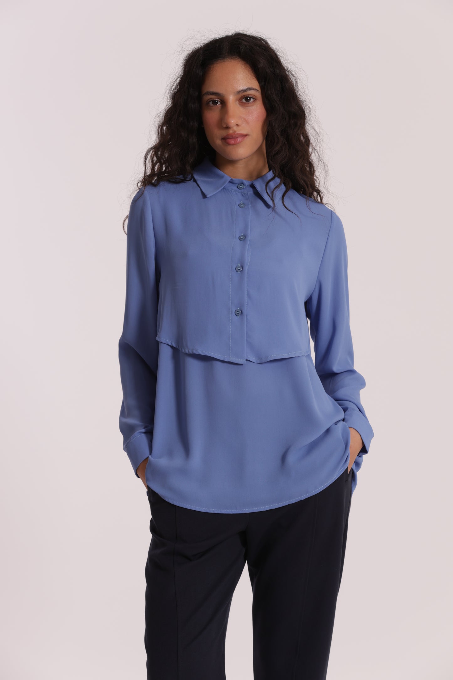 CAMICIA CROPPED CON BLUSA