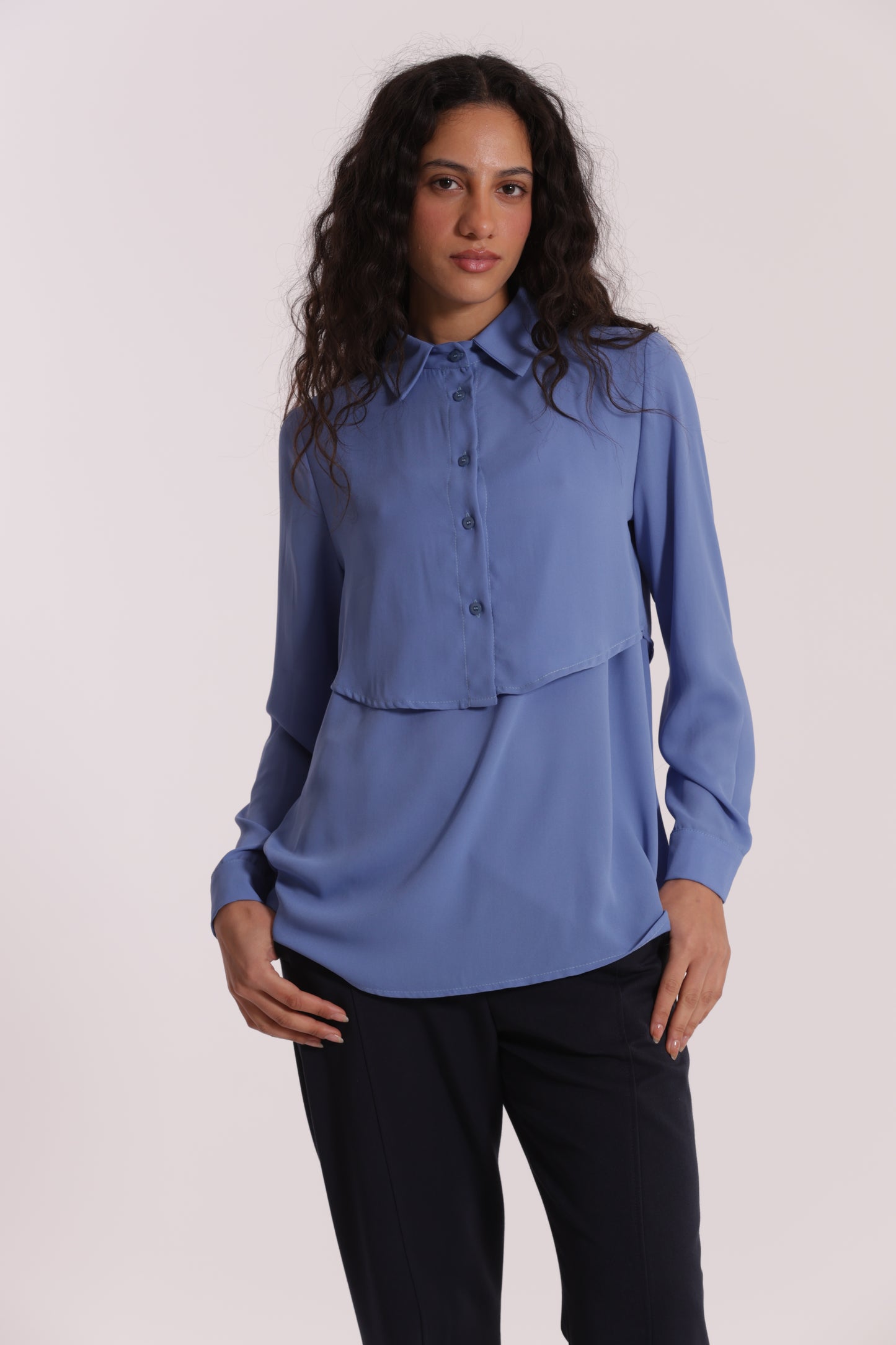 CAMICIA CROPPED CON BLUSA