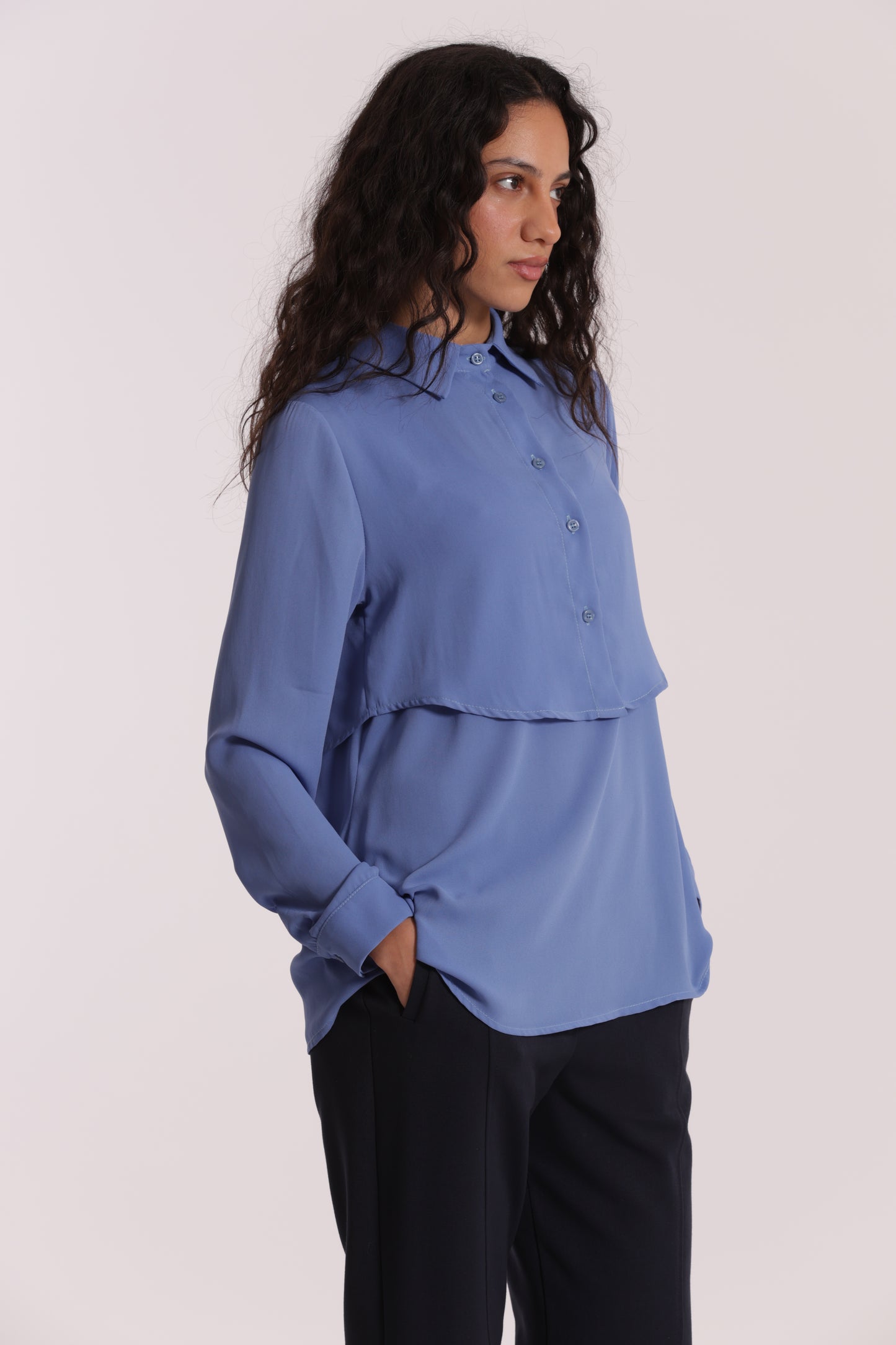CAMICIA CROPPED CON BLUSA