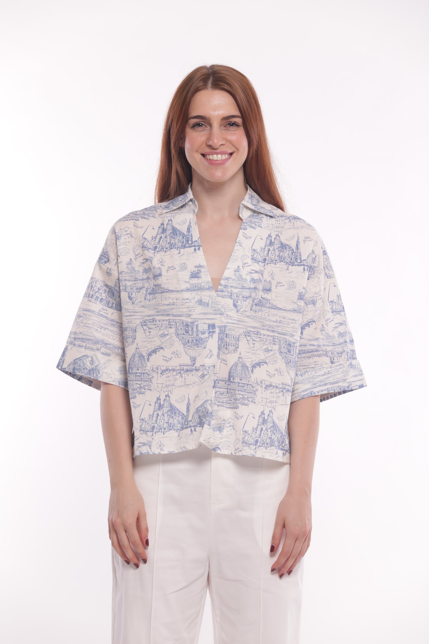 CAMICIA CROPPED FANTASIA LOVE ITALY