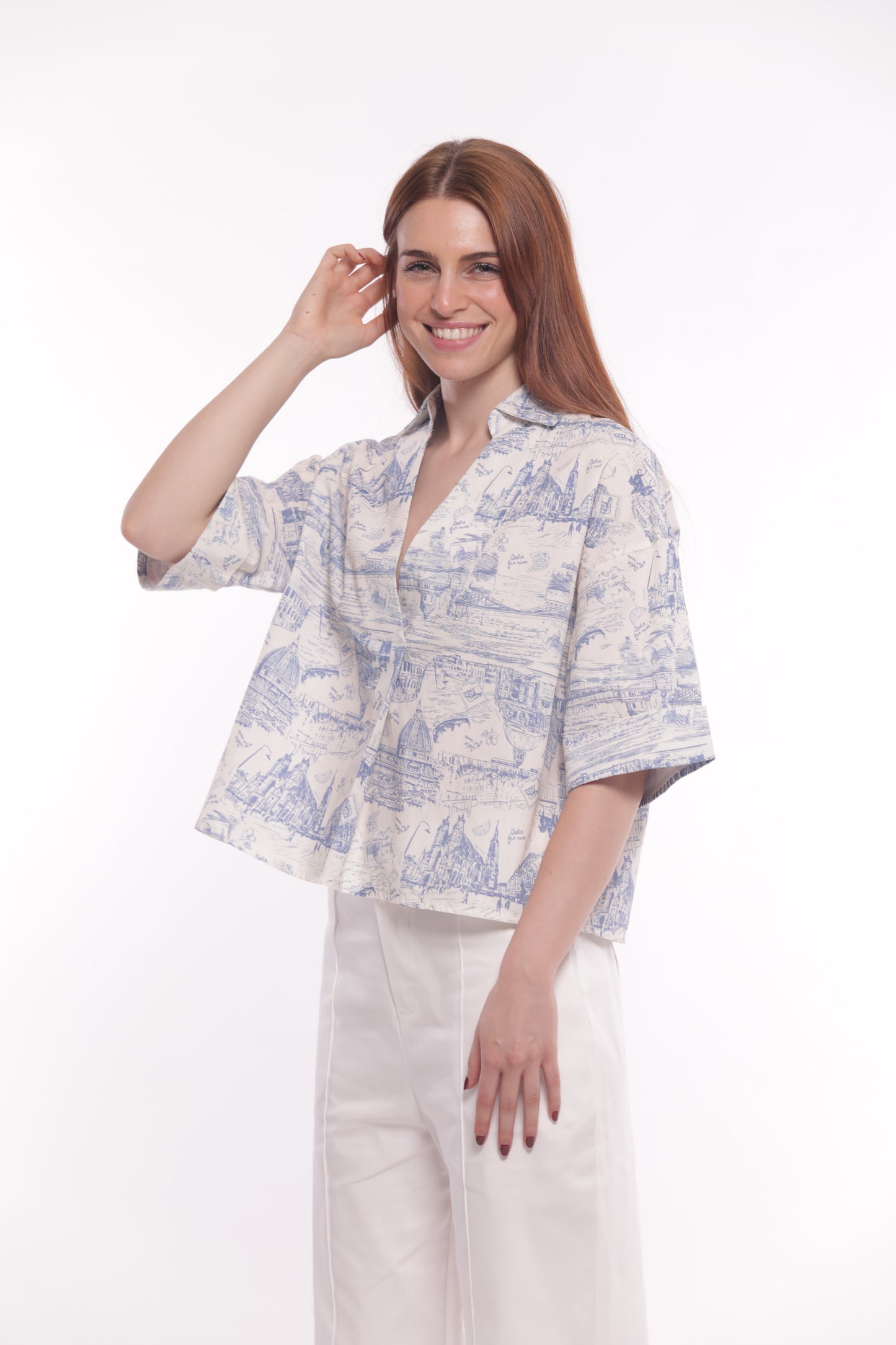 CAMICIA CROPPED FANTASIA LOVE ITALY