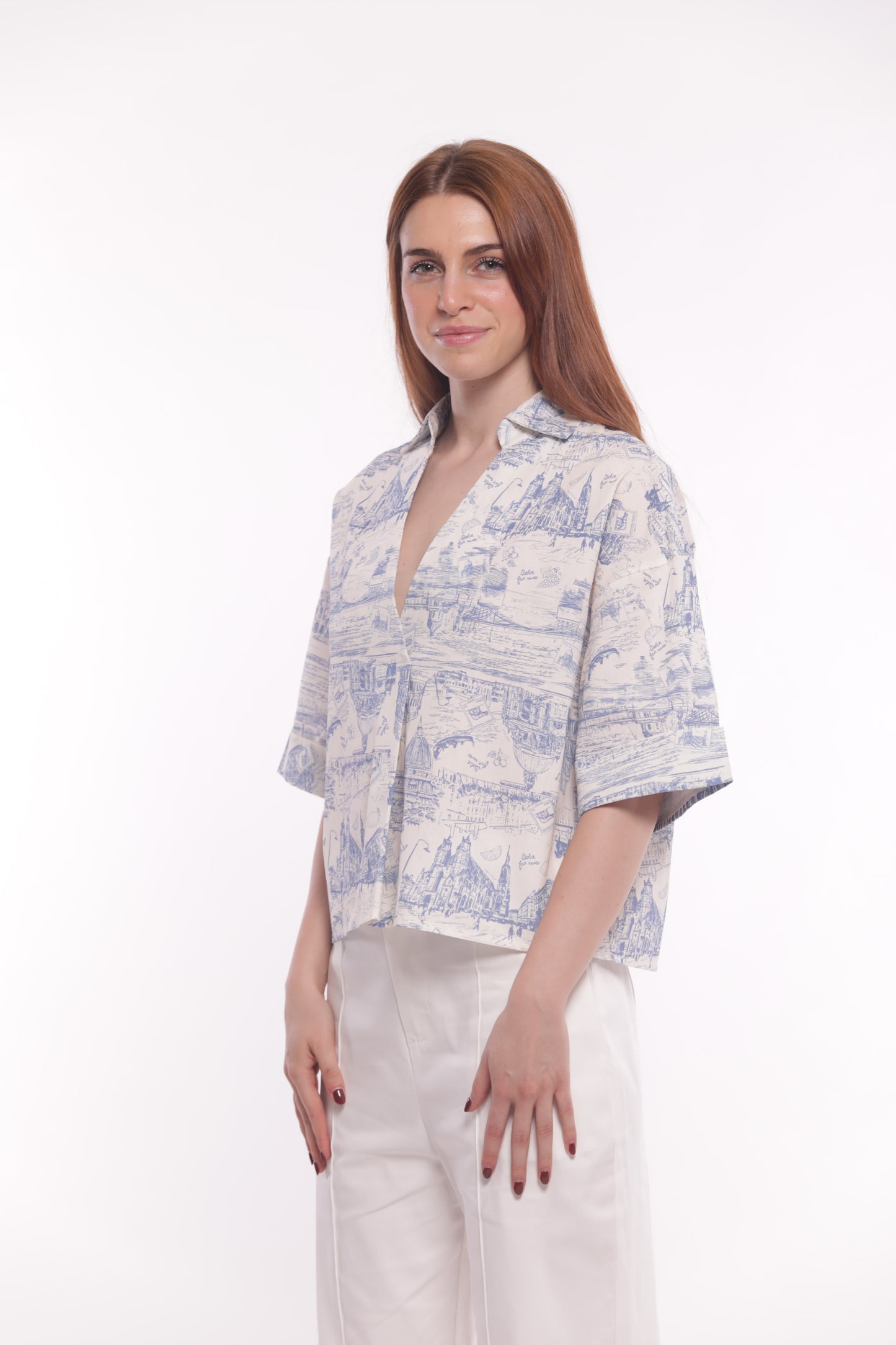 CAMICIA CROPPED FANTASIA LOVE ITALY