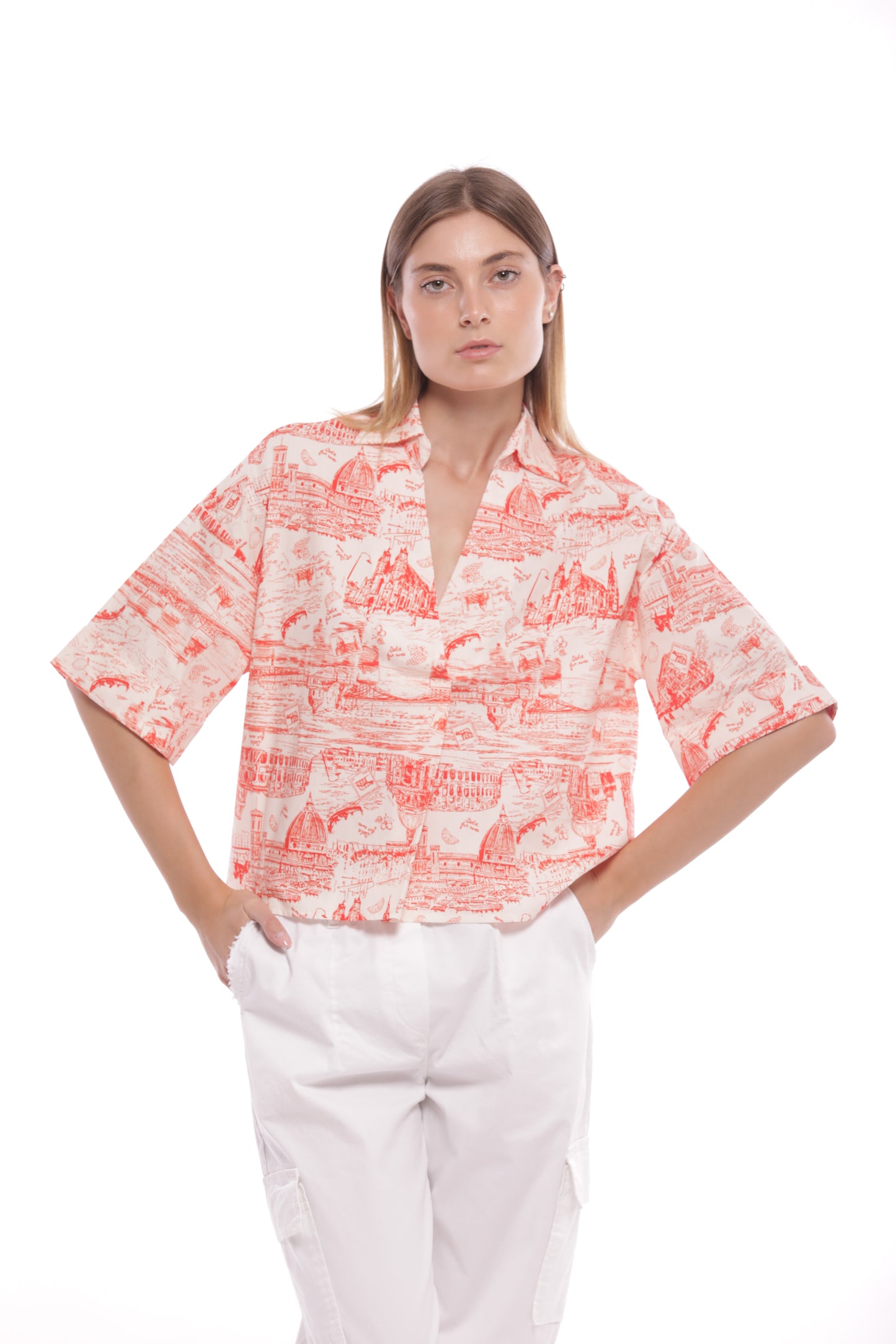 CAMICIA CROPPED FANTASIA LOVE ITALY