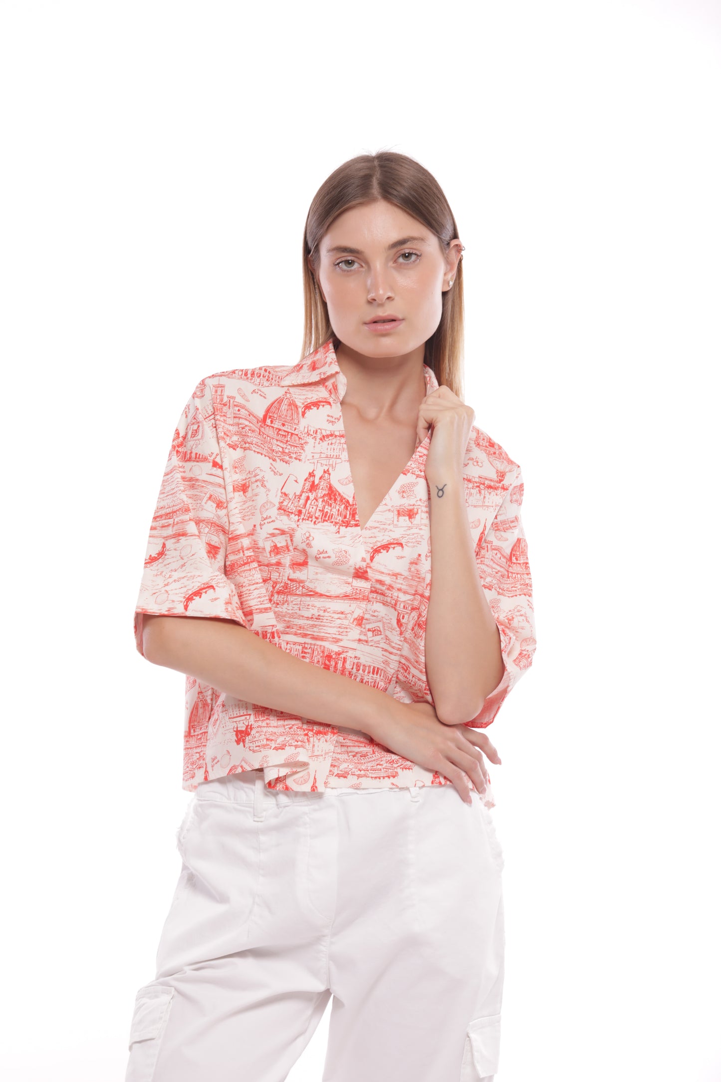 CAMICIA CROPPED FANTASIA LOVE ITALY