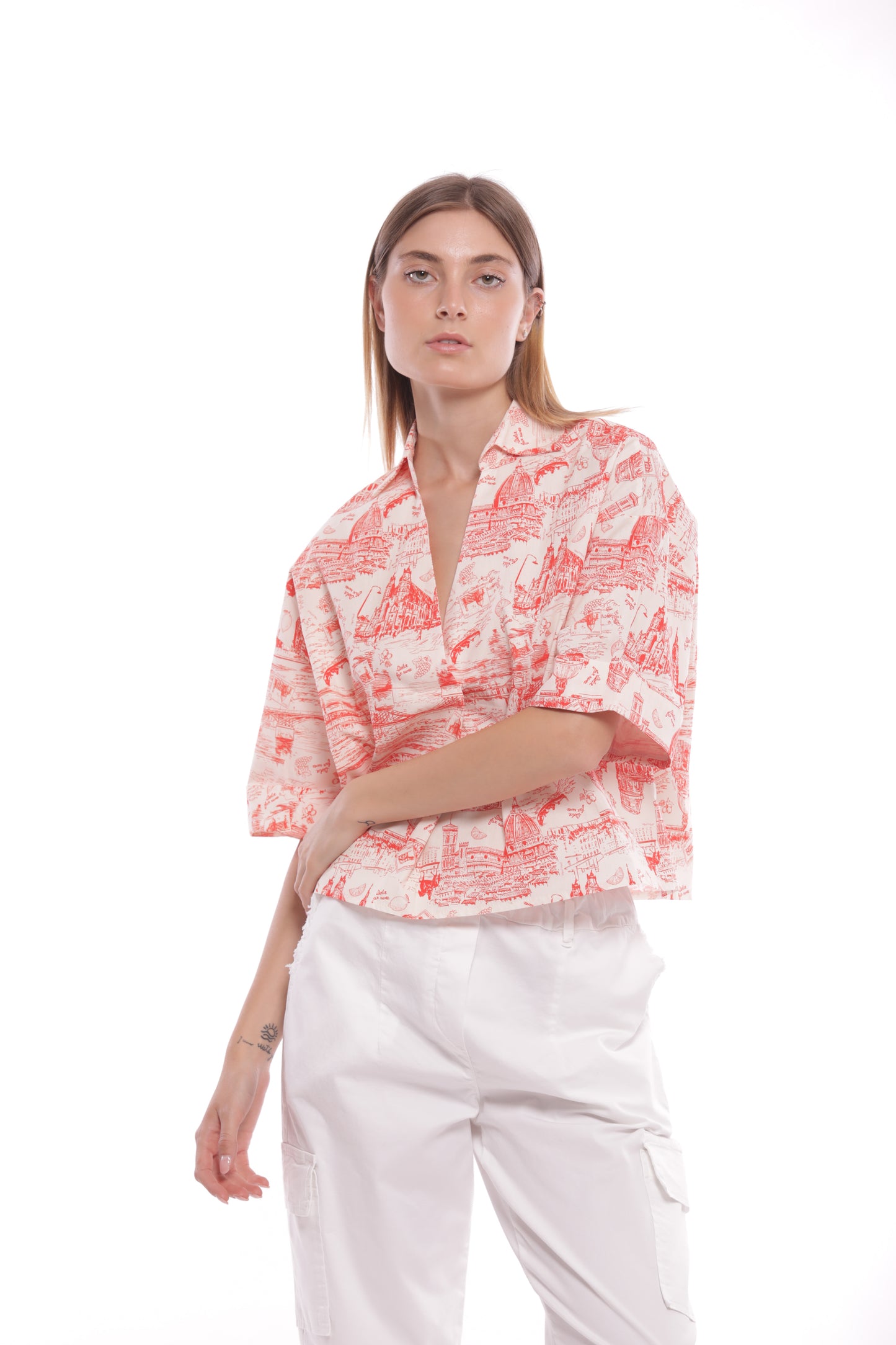 CAMICIA CROPPED FANTASIA LOVE ITALY