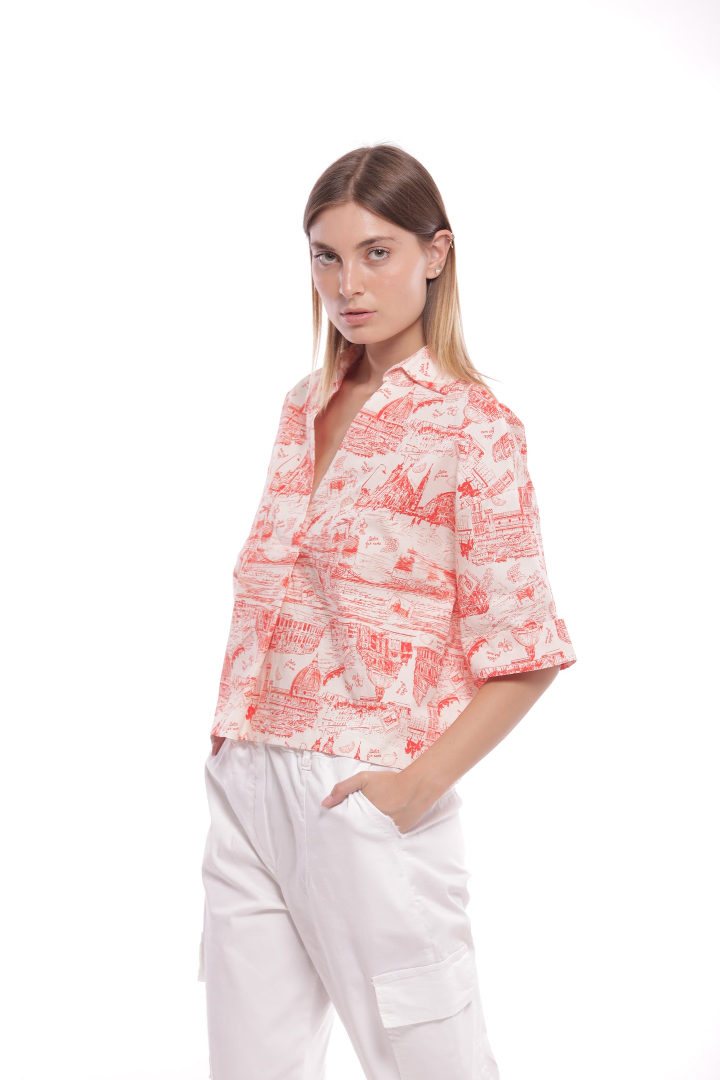 CAMICIA CROPPED FANTASIA LOVE ITALY