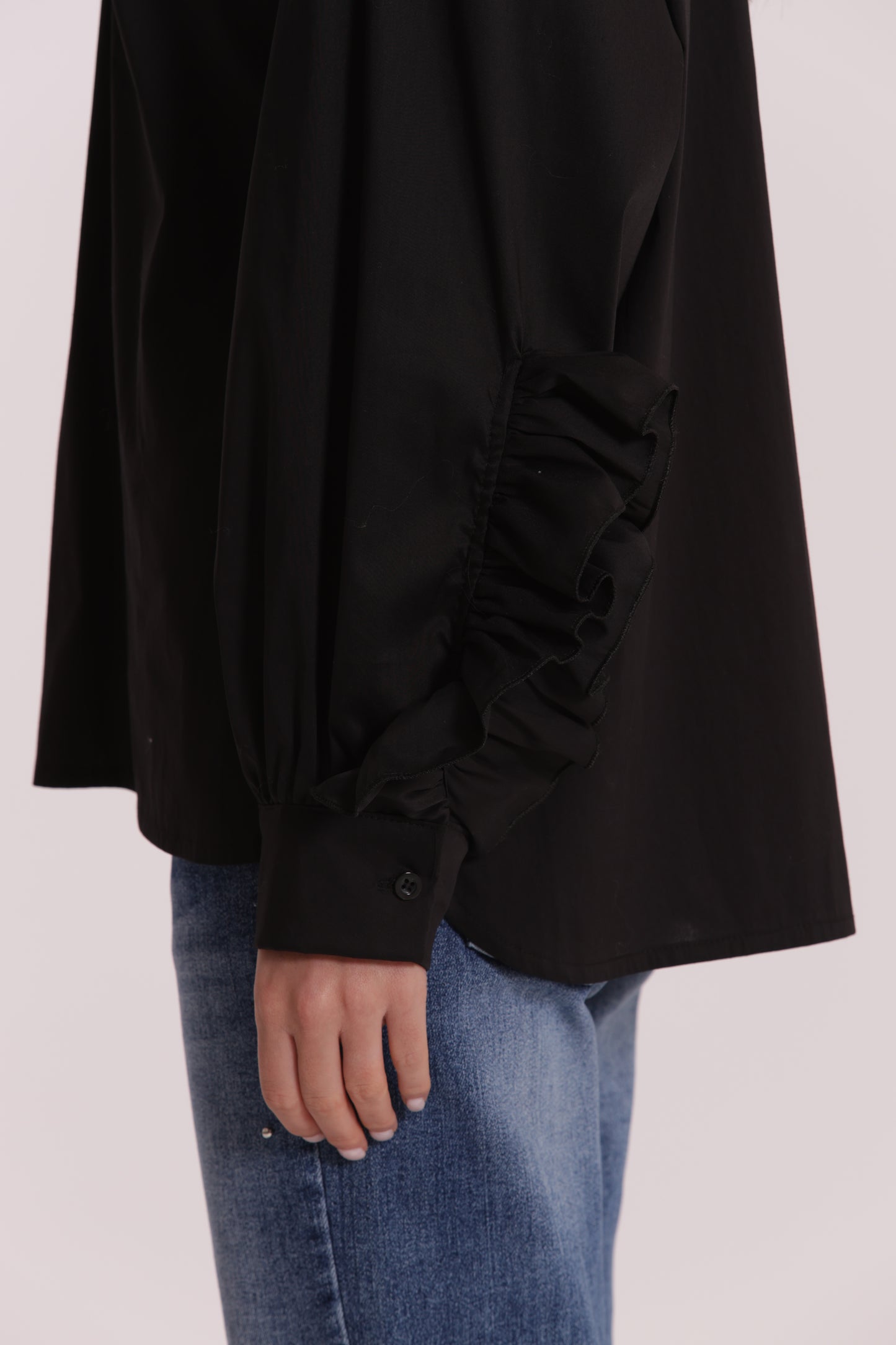 BLUSA DI COTONE CON DETTAGLI ROUCHES
