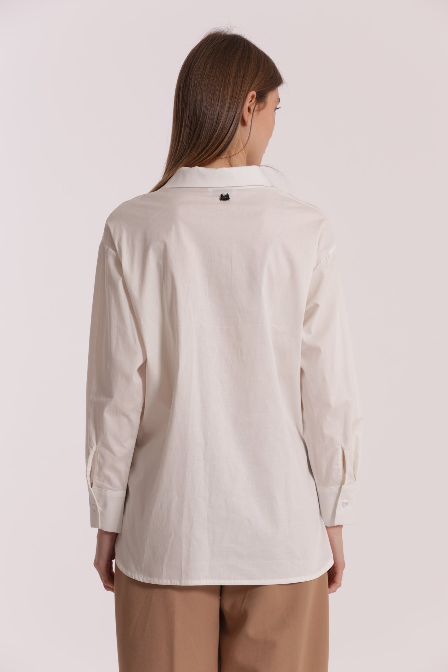 CAMICIA OVER DI COTONE CON DETTAGLIO ANIMALIER