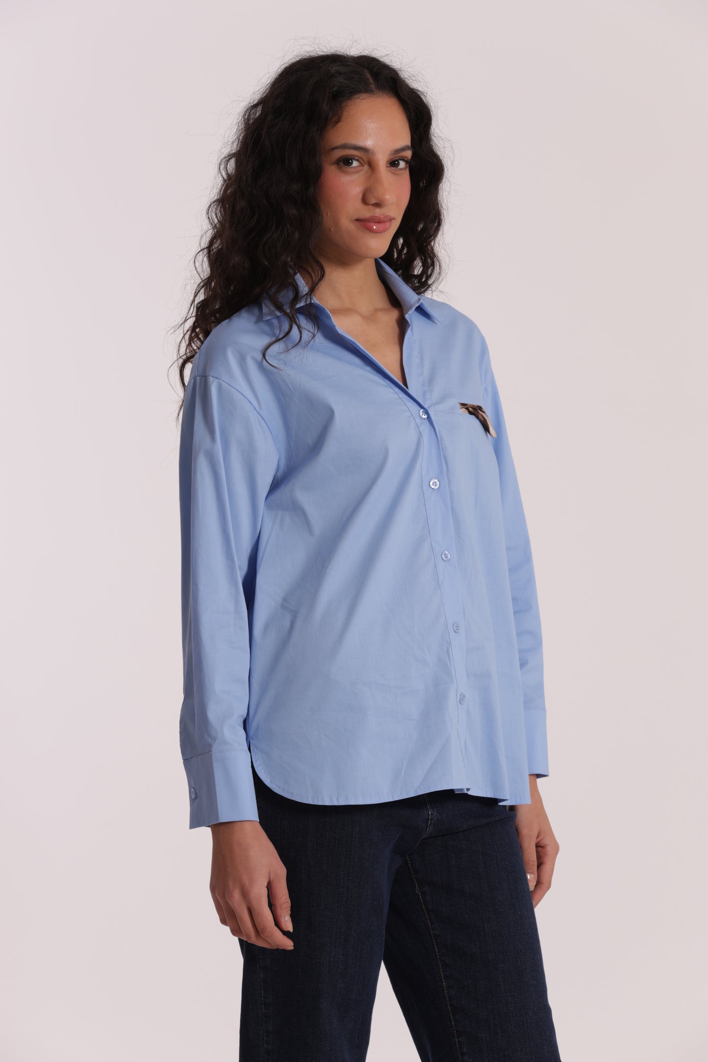 CAMICIA OVER DI COTONE CON DETTAGLIO ANIMALIER