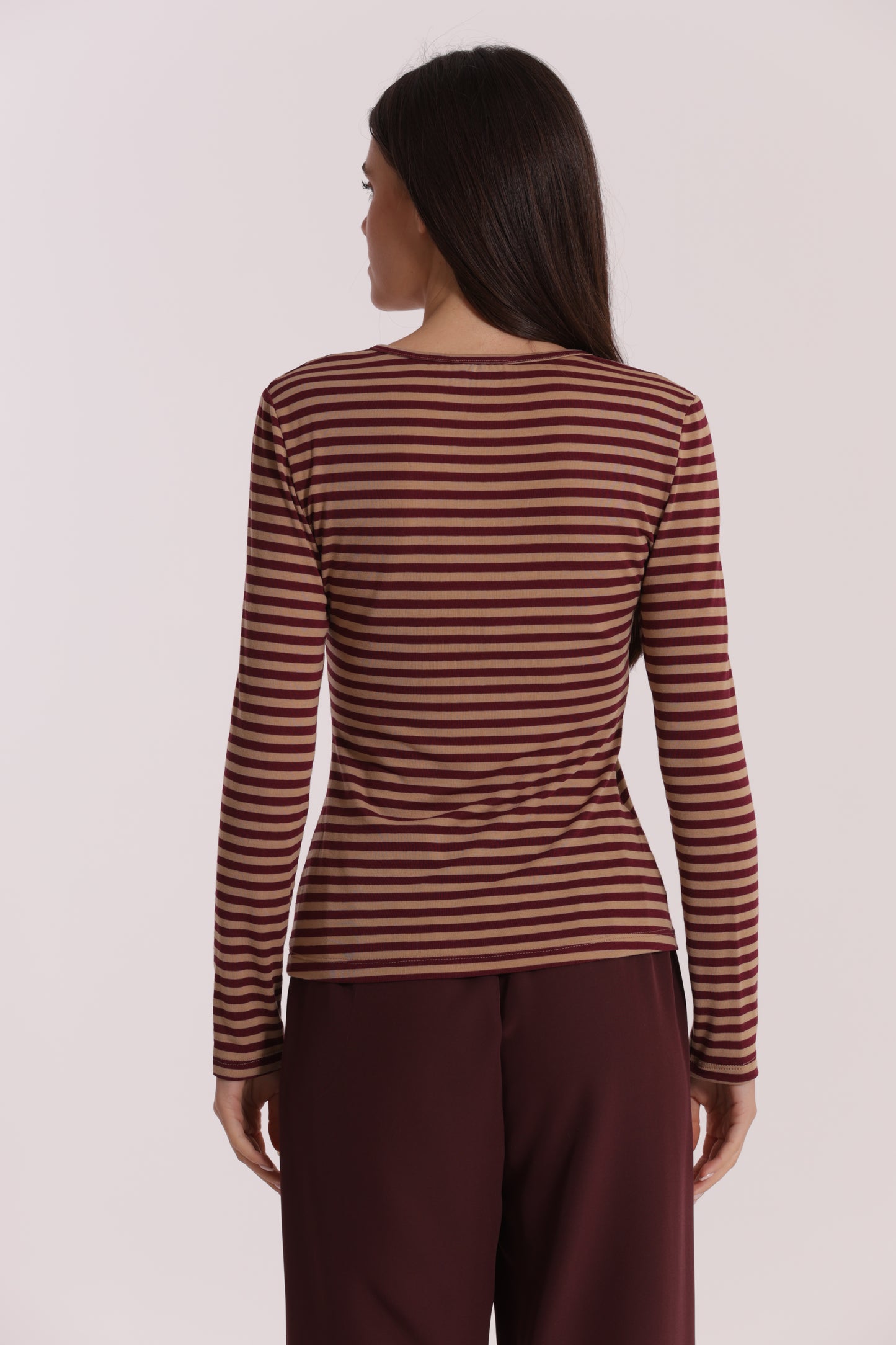 MAGLIA SCOLLO TONDO A RIGHE