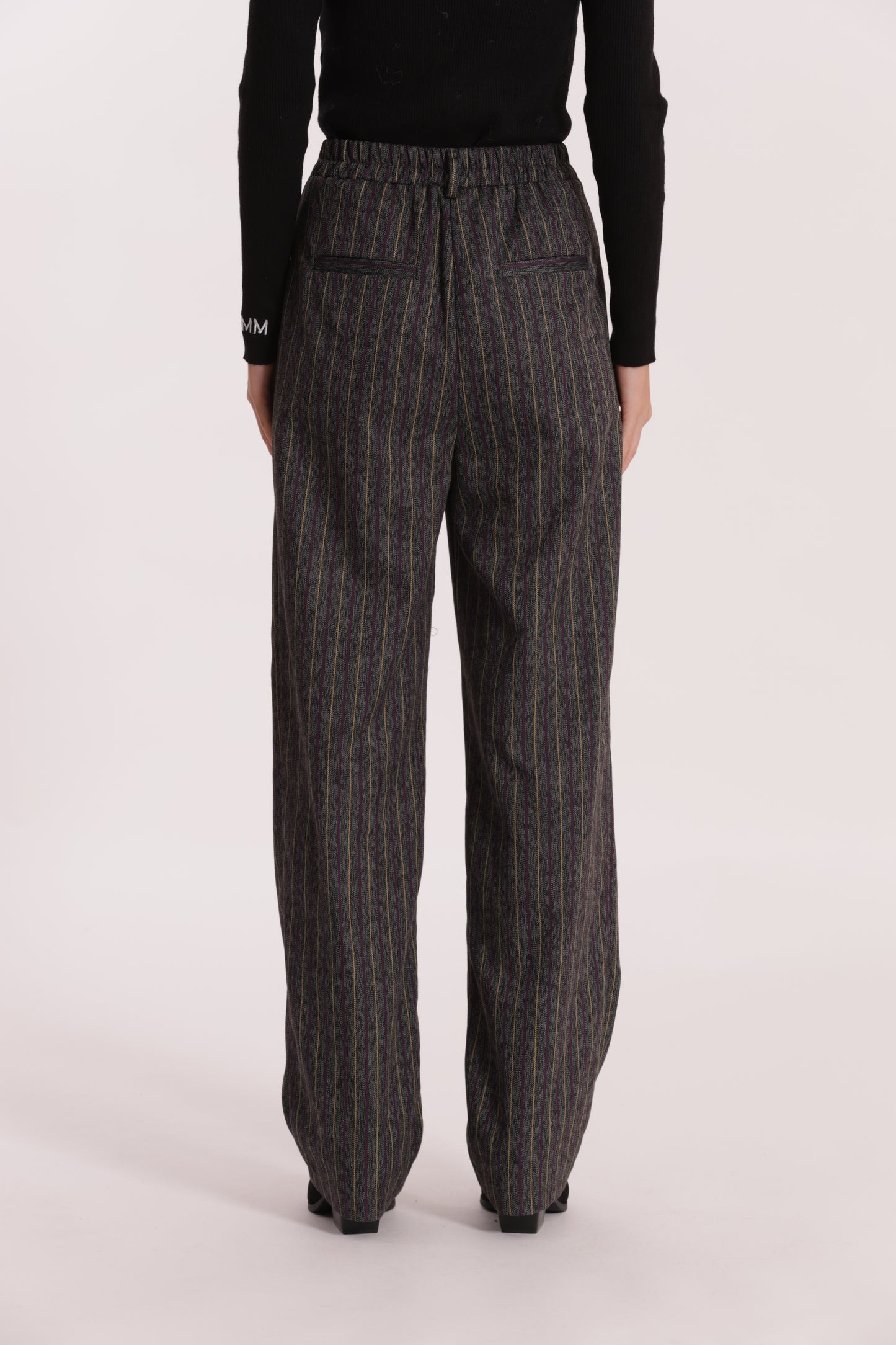 PANTALONE PALAZZO GESSATO EFFETTO JEANS