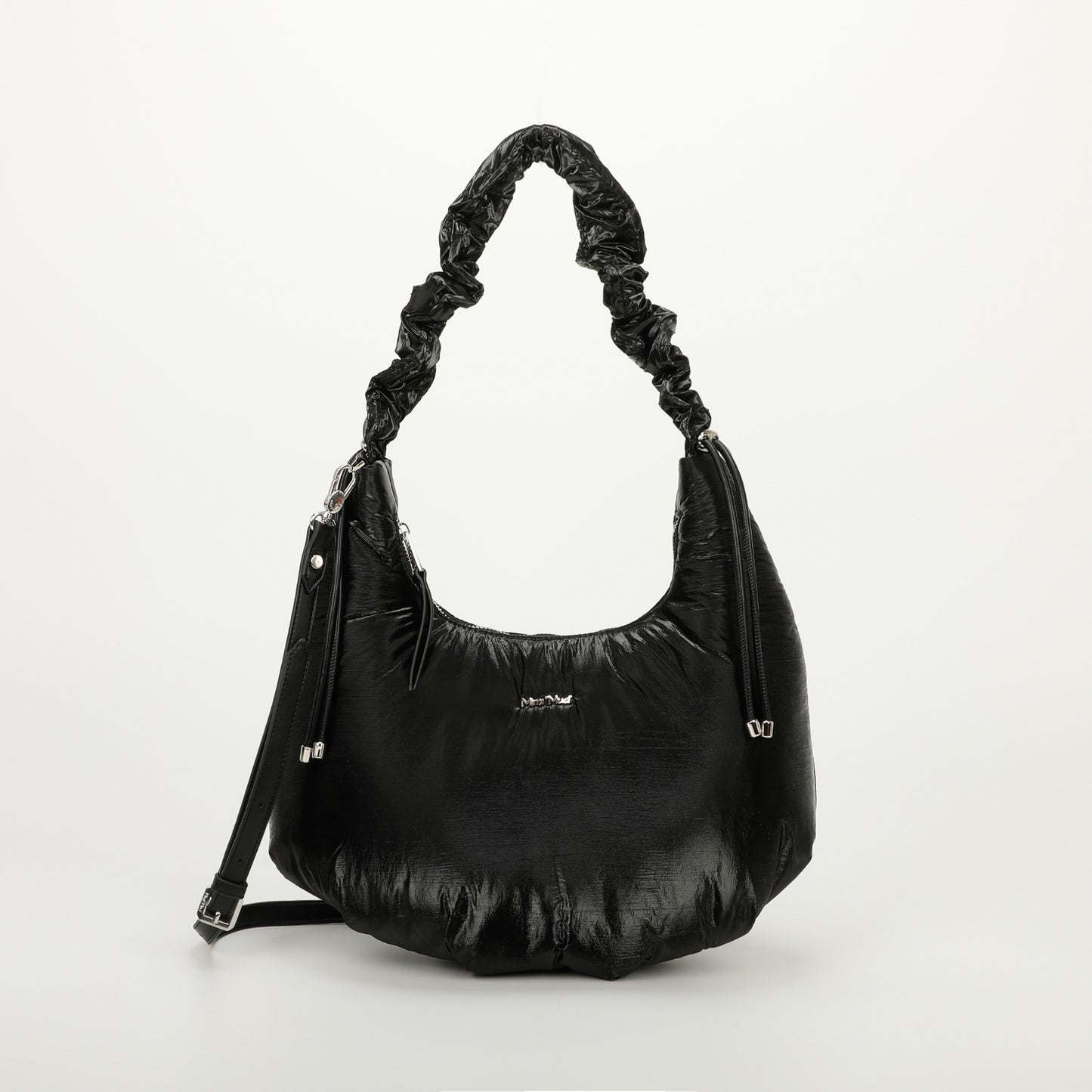 BORSA HOBO IN NYLON CON MANICO ARRICCIATO