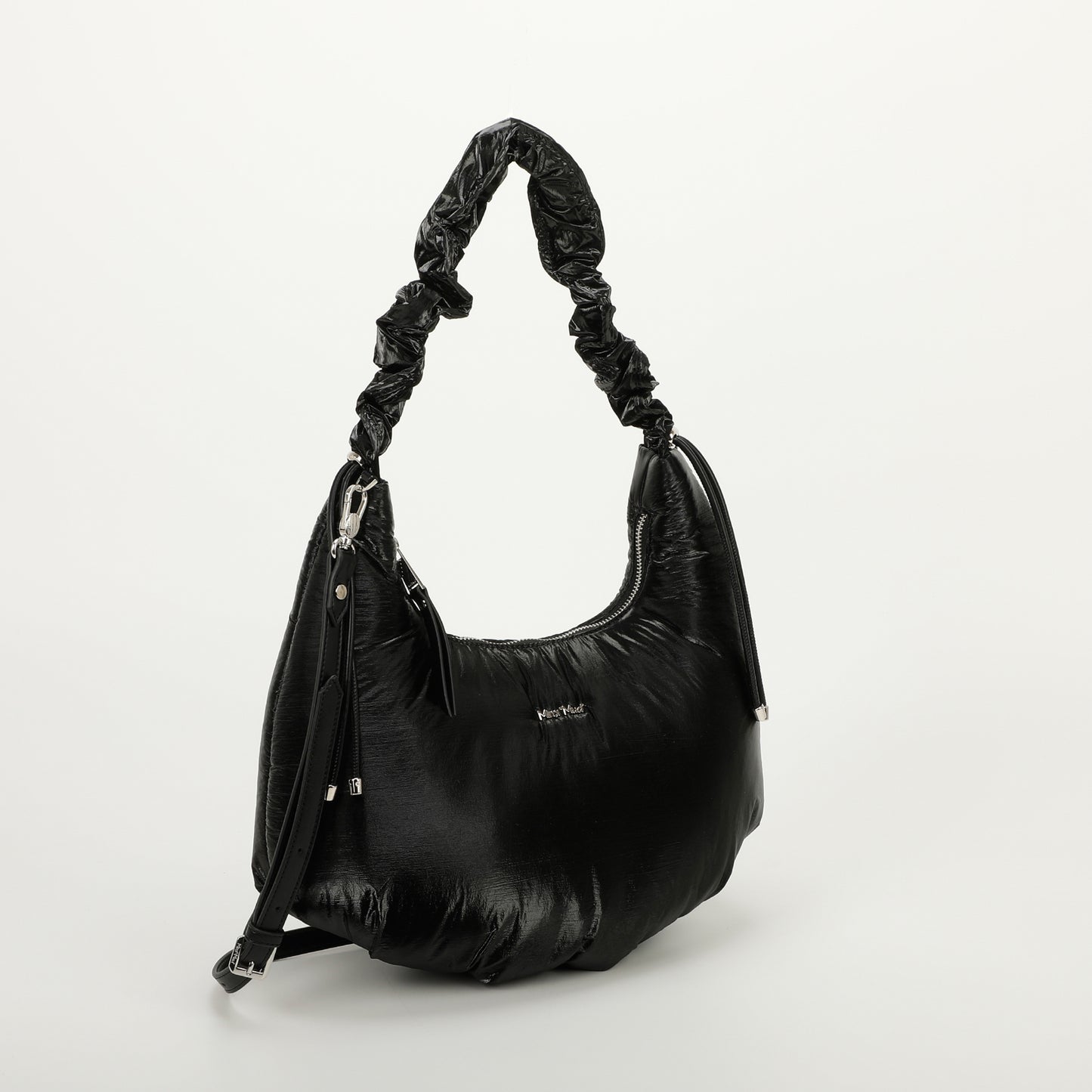 BORSA HOBO IN NYLON CON MANICO ARRICCIATO