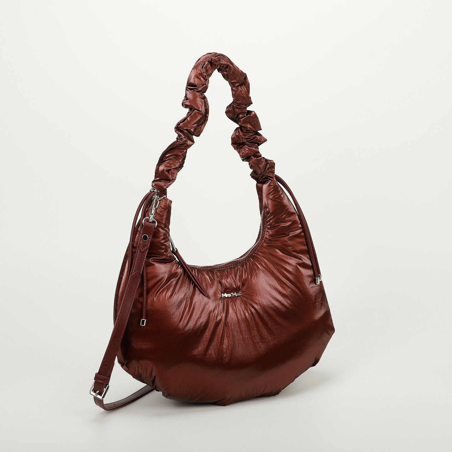 BORSA HOBO IN NYLON CON MANICO ARRICCIATO