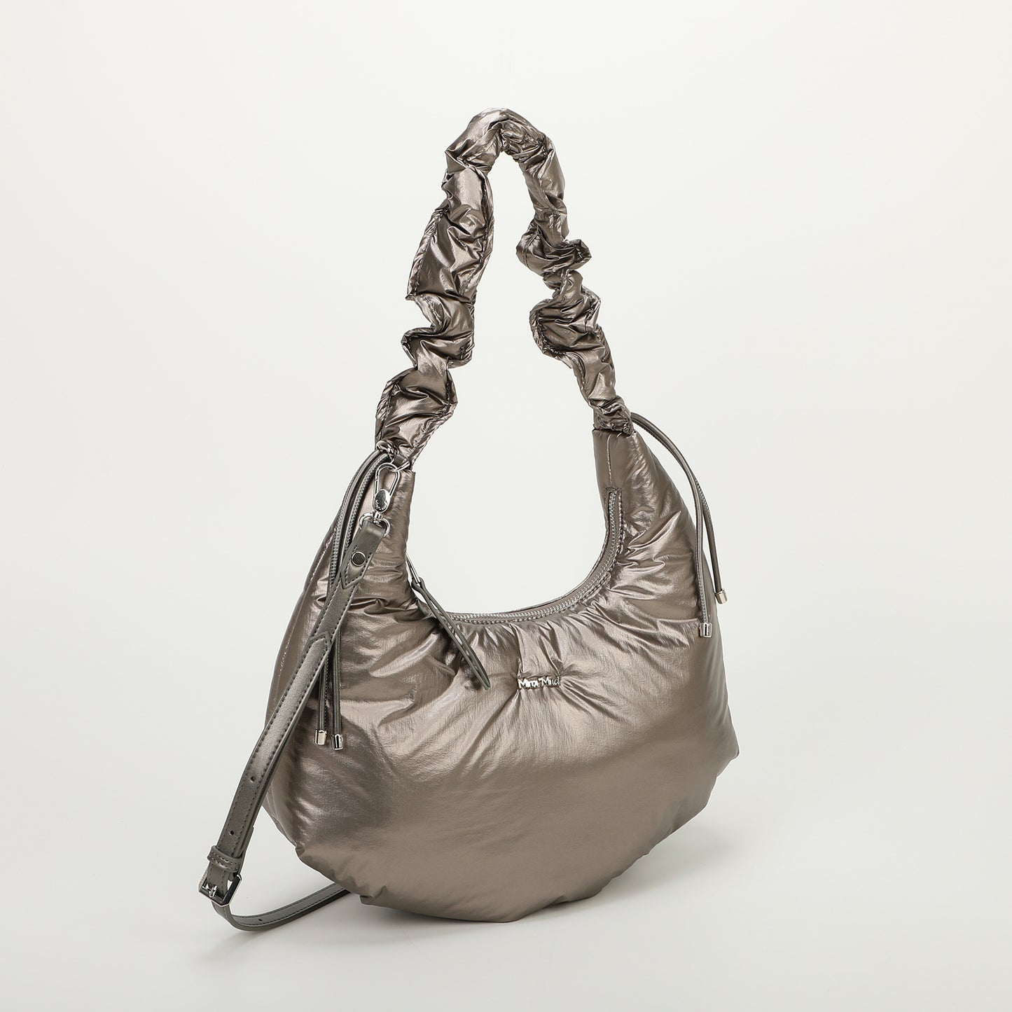 BORSA HOBO IN NYLON CON MANICO ARRICCIATO
