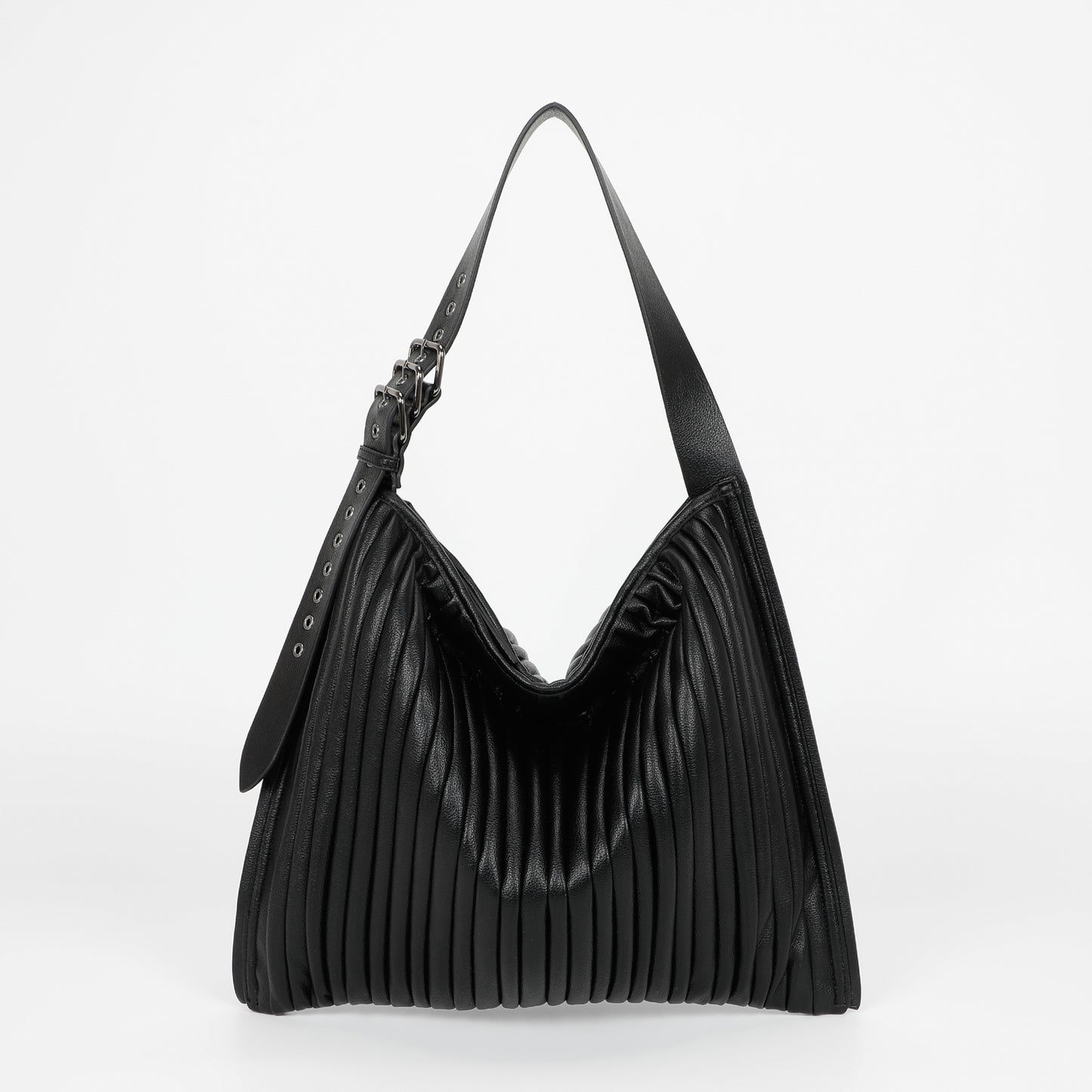 BORSA A SPALLA GRANDE PLISSETTATA