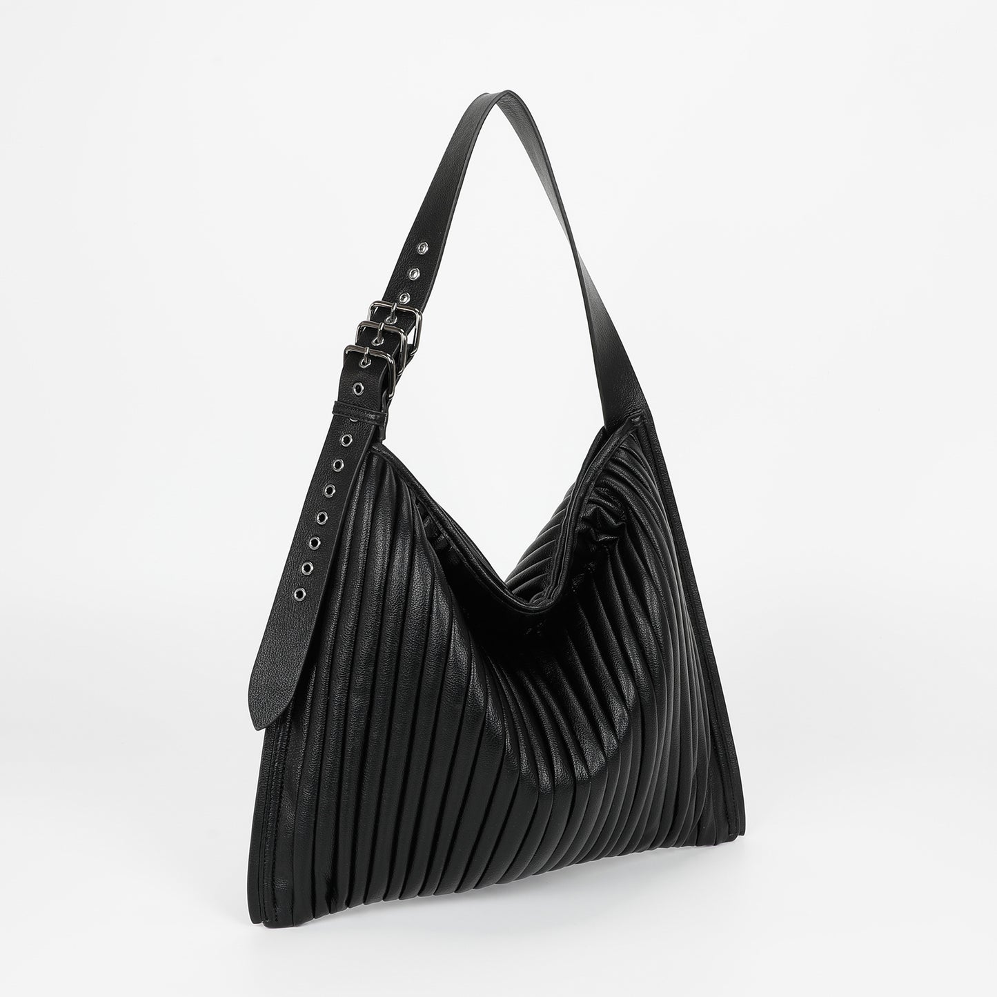 BORSA A SPALLA GRANDE PLISSETTATA