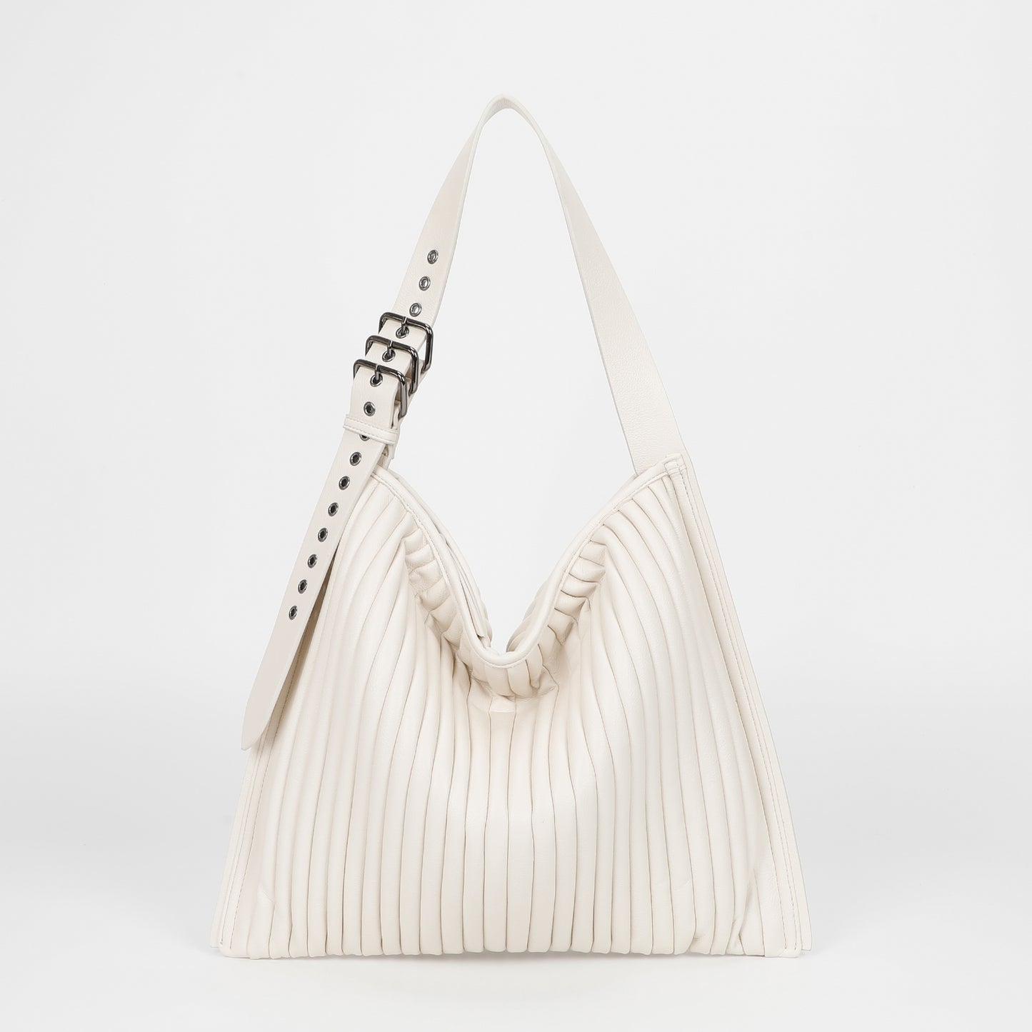 BORSA A SPALLA GRANDE PLISSETTATA