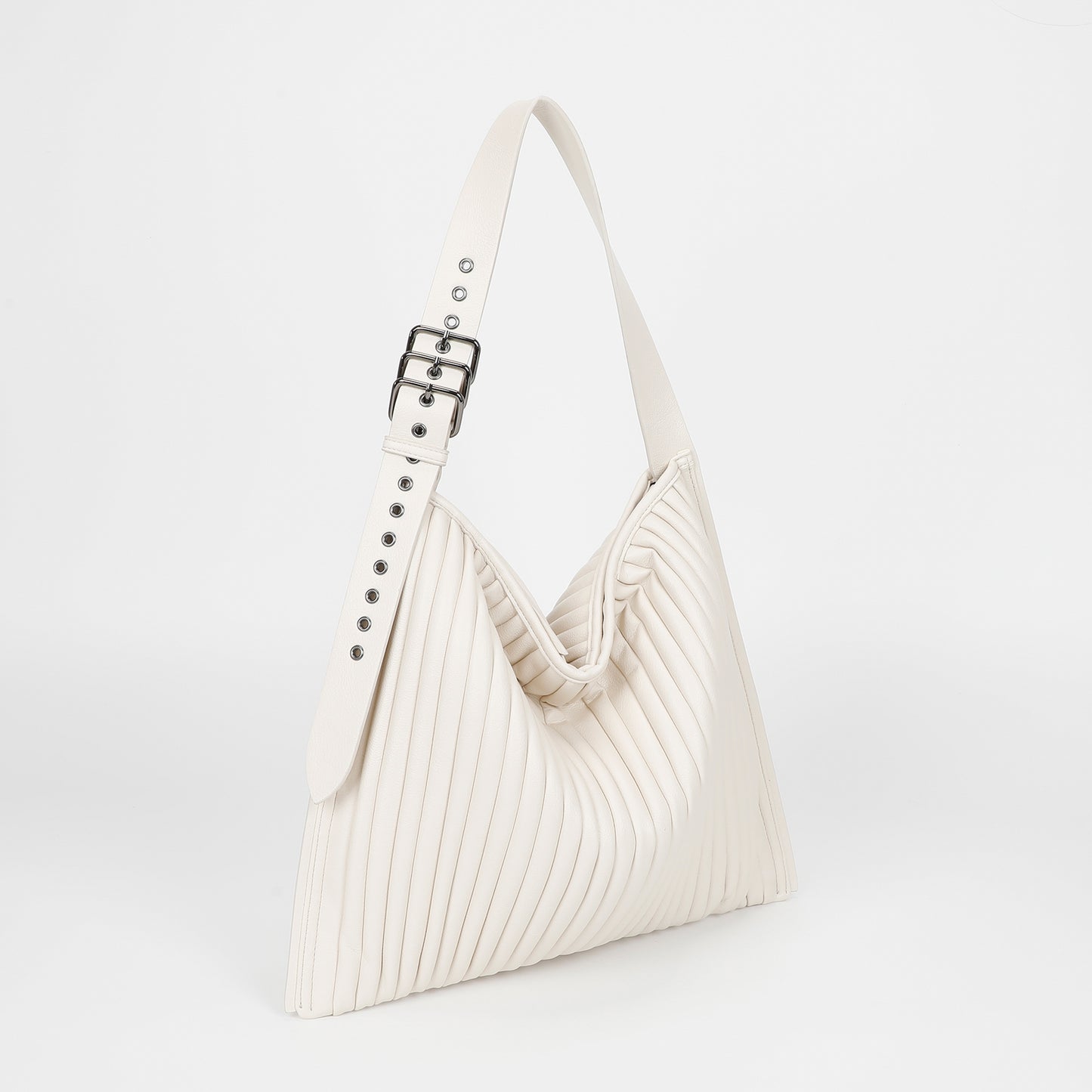 BORSA A SPALLA GRANDE PLISSETTATA