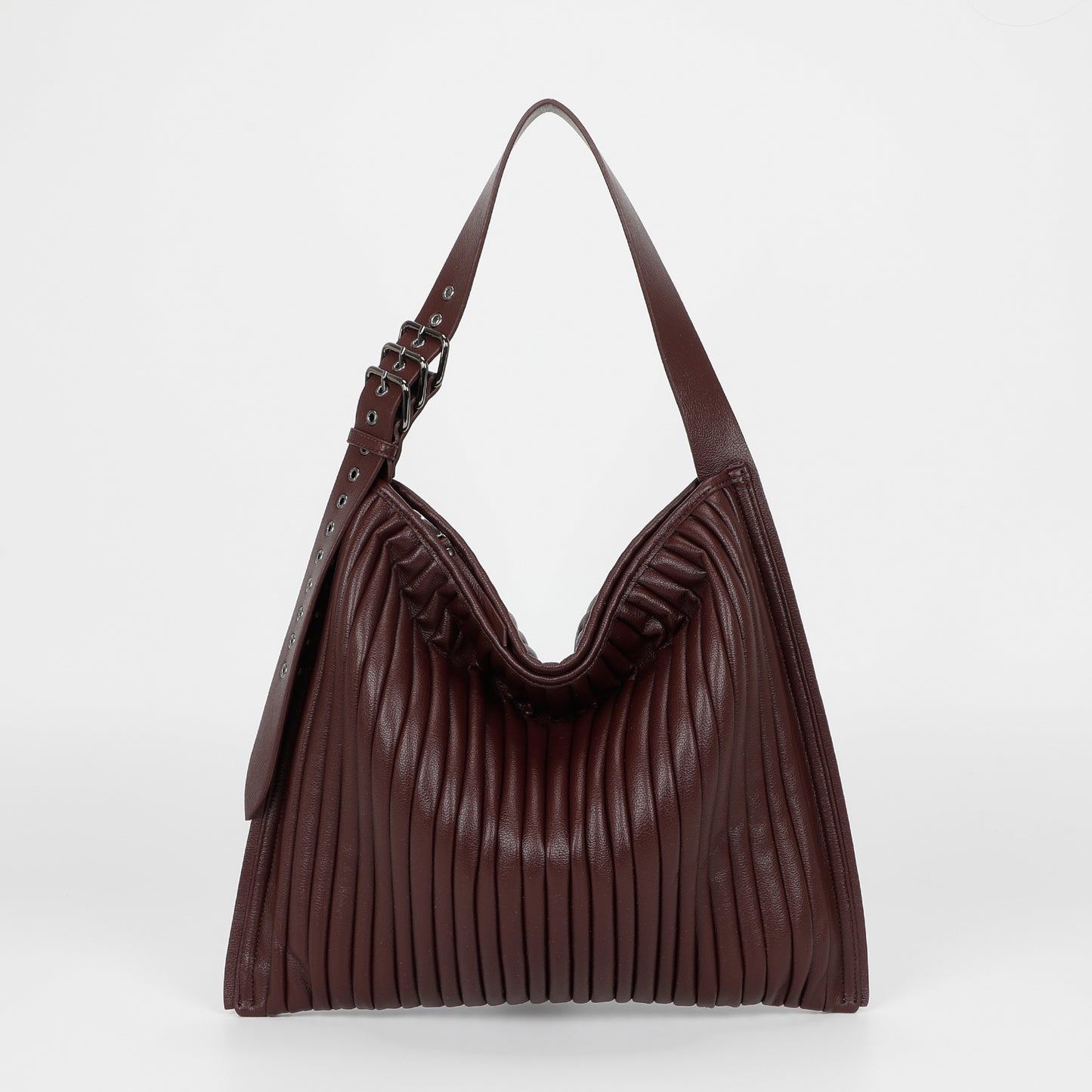 BORSA A SPALLA GRANDE PLISSETTATA