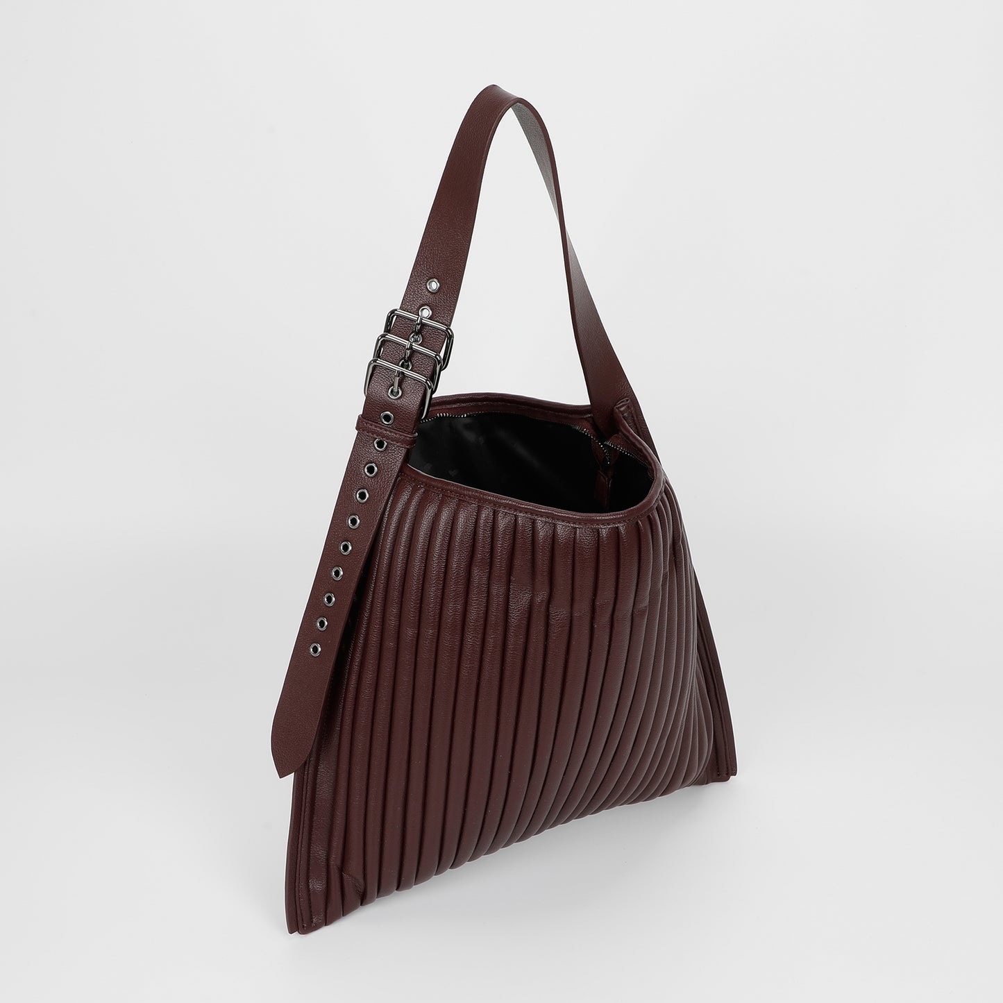 BORSA A SPALLA GRANDE PLISSETTATA