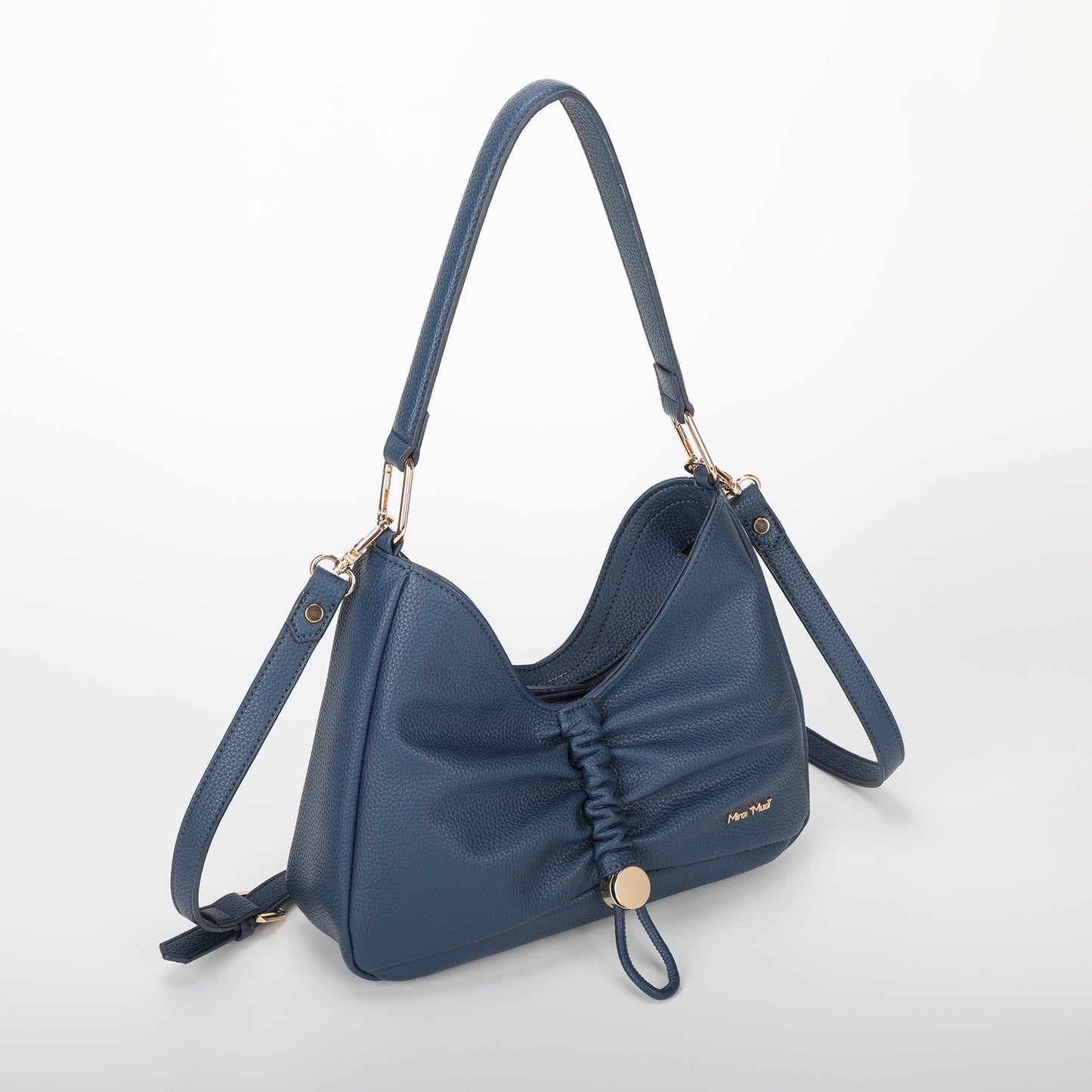 BORSA A SPALLA CON DETTAGLIO ARRICCIATO
