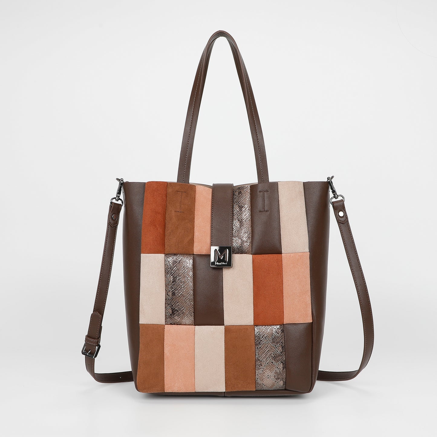 BORSA SHOPPER PATCHWORK VERTICALI