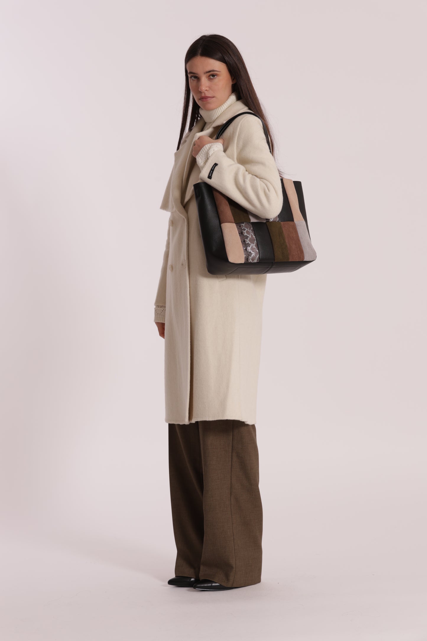 BORSA A SPALLA PATCHWORK VERTICALI