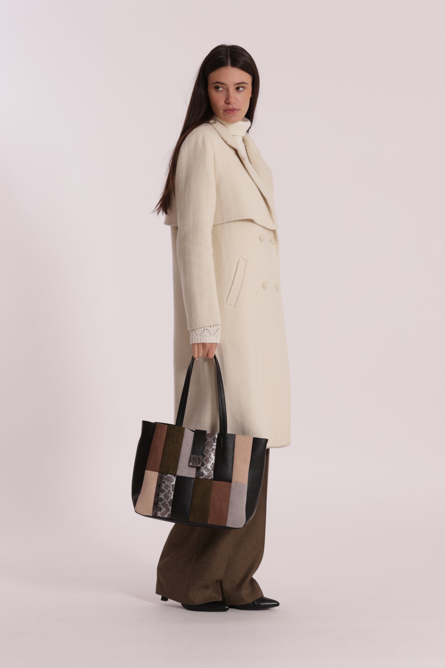 BORSA A SPALLA PATCHWORK VERTICALI