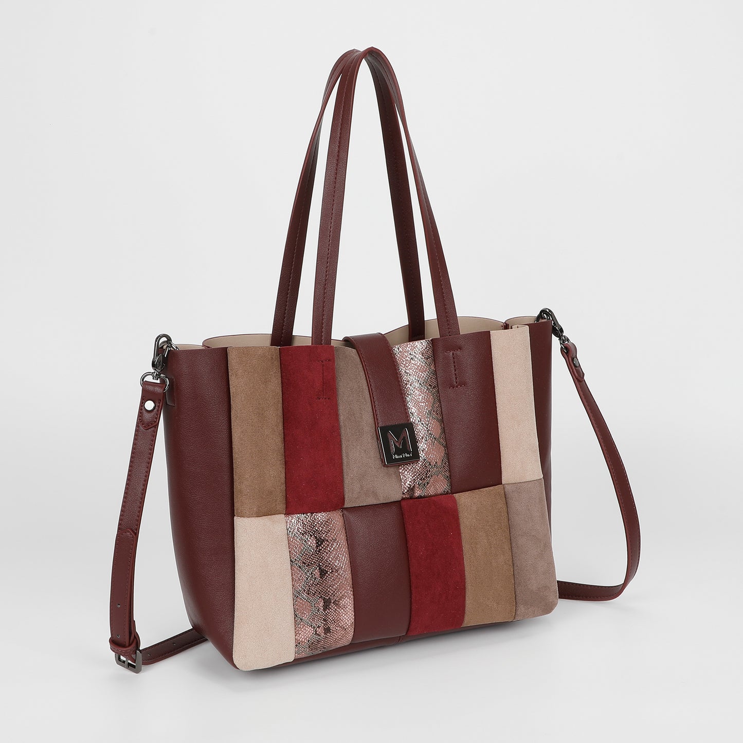 BORSA A SPALLA PATCHWORK VERTICALI