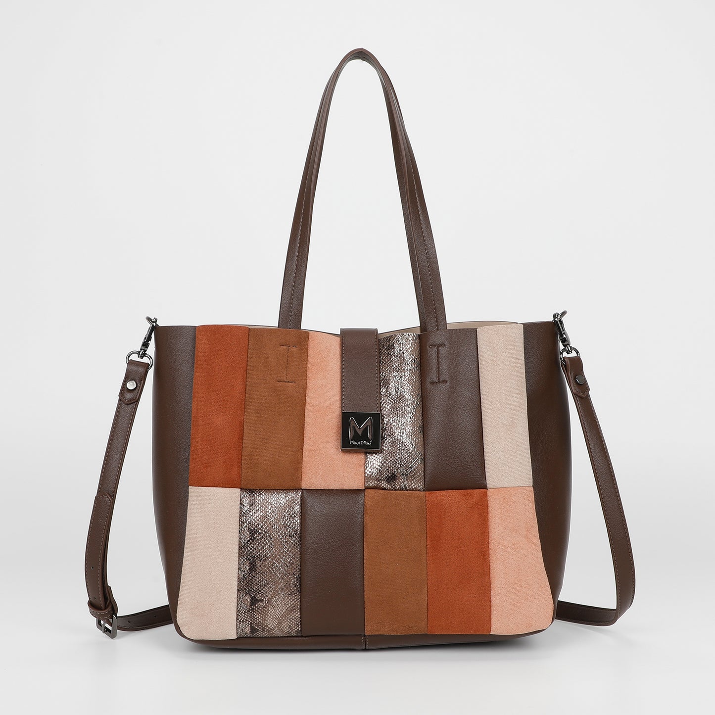 BORSA A SPALLA PATCHWORK VERTICALI