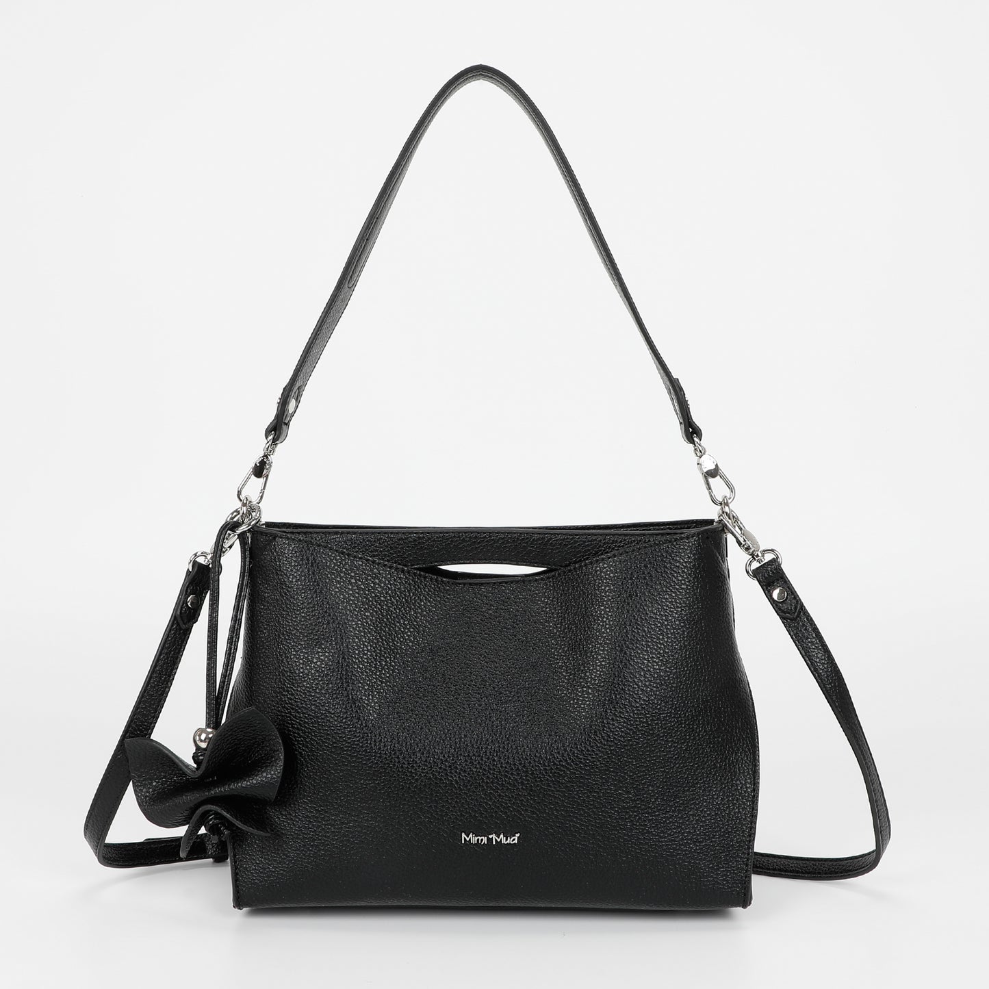 BORSA A SPALLA MEDIA CON BORDI NERI